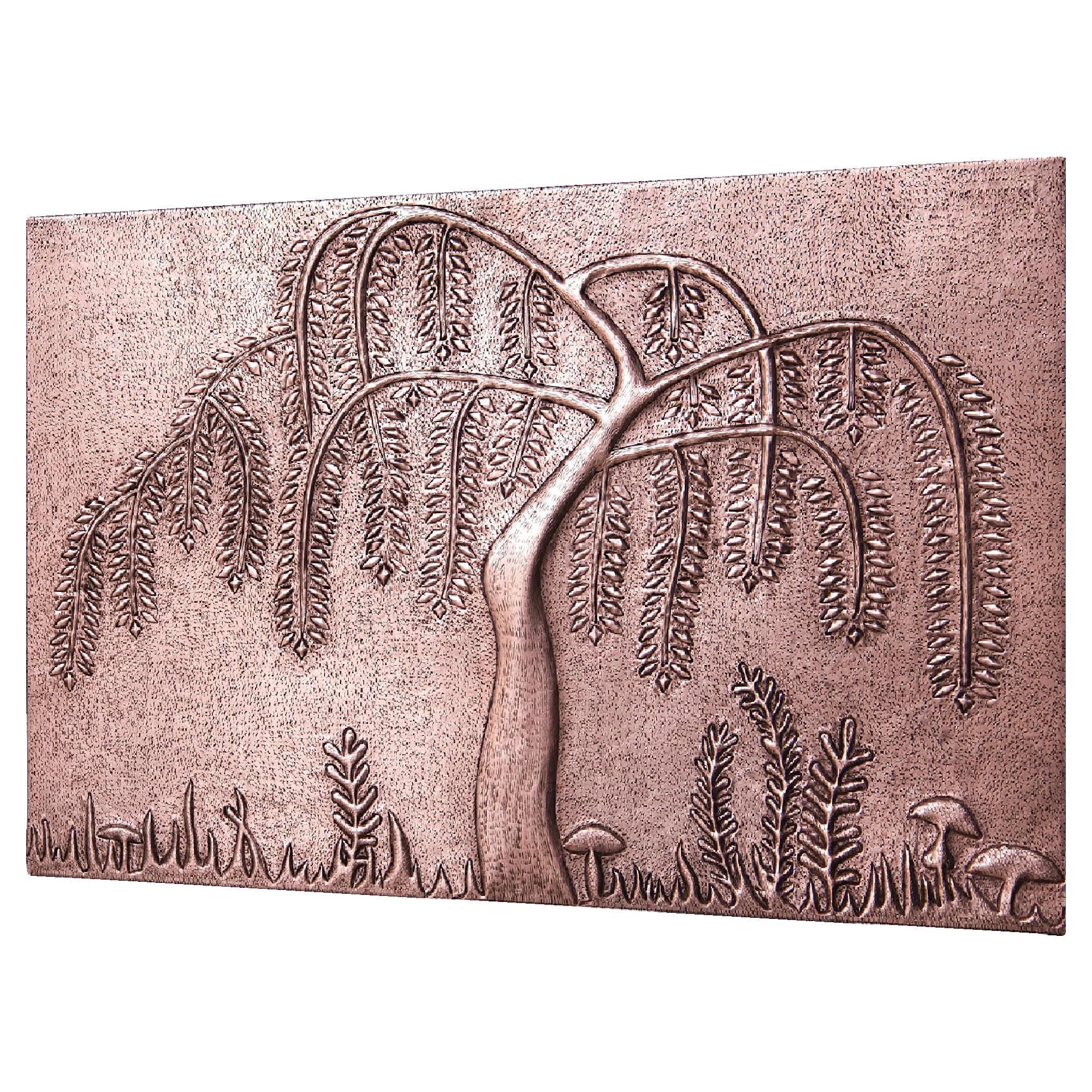 Custom Handmade Copper Backsplash Tile - Weeping Willow Tree Design for Kitchen Backsplash, Indoor & Outdoor Wall Decor, Perfect for Modern Kitchens, Bathrooms, and Patios