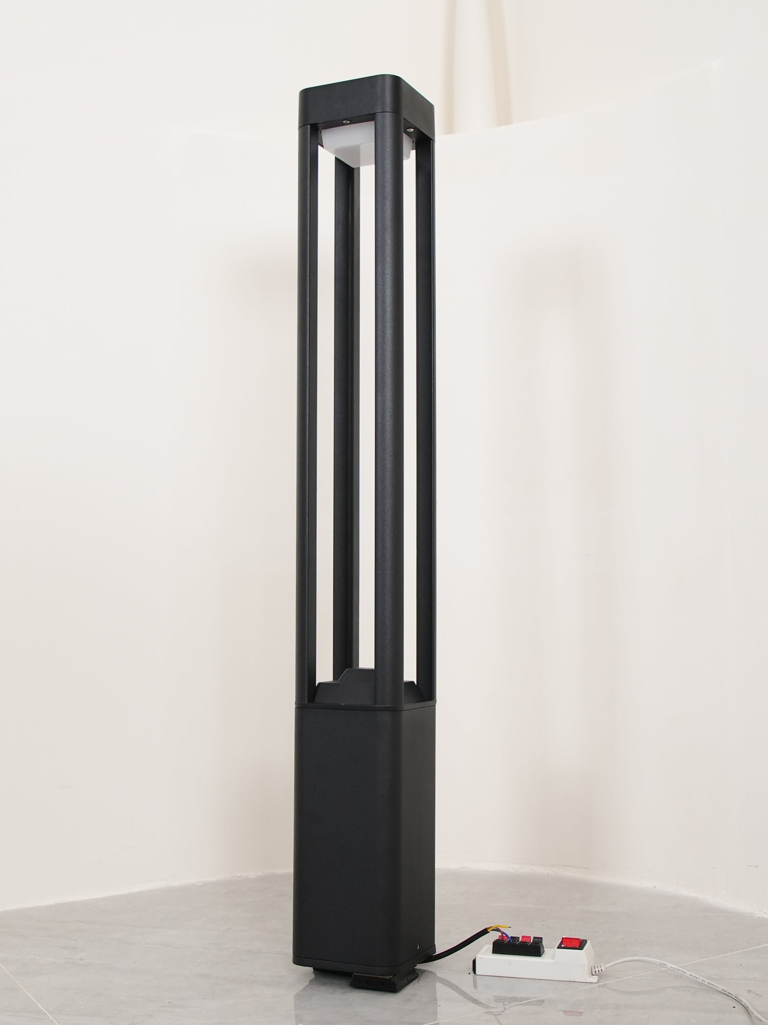 Modern Rectangular LED Garden Light - Outdoor Landscape Lighting for Pathways, Patios, and Gardens - Weatherproof Solar Powered Column Light for Home & Yard Decor