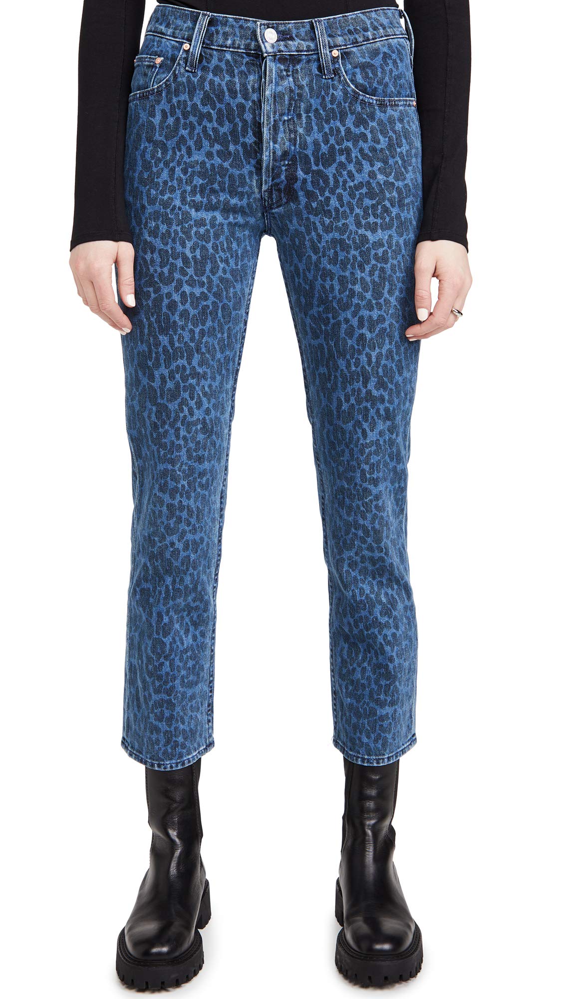 MOTHER Women's The Tomcat Ankle Jeans - High Waist Skinny Denim Pants for Casual Wear & Night Out