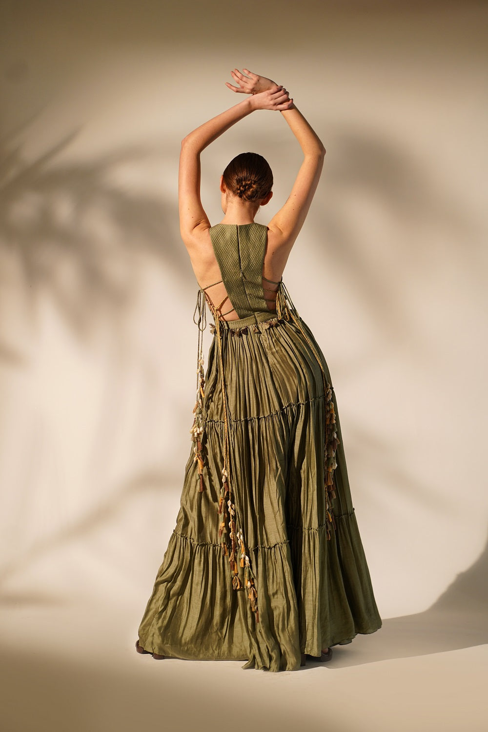 Olive Green Halter Neck Maxi Dress - Elegant Summer Beach Dress for Women, Perfect for Vacations, Parties, and Outdoor Events