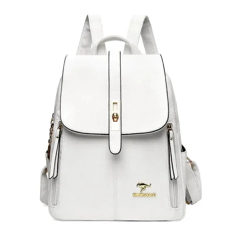 Vintage Style Luxury Leather Women's Backpack - Fashionable Travel & Work Bag for Everyday Use