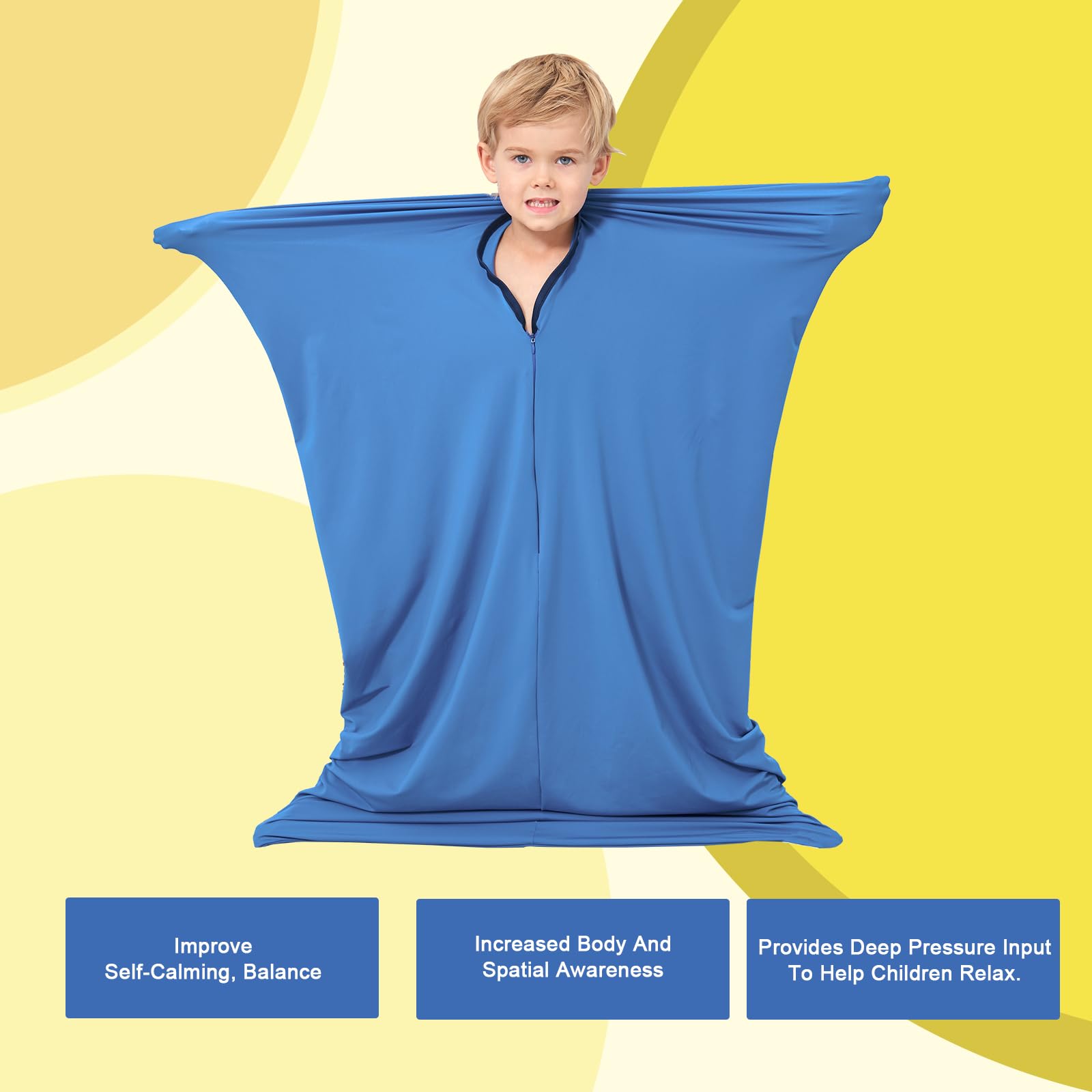 Sensory Body Sock for Kids - Stretchy Sensory Sack for Relaxation, Focus & Sensory Integration - Small 40''×27'' - Perfect for Autism, ADHD & Calming Therapy at Home or School