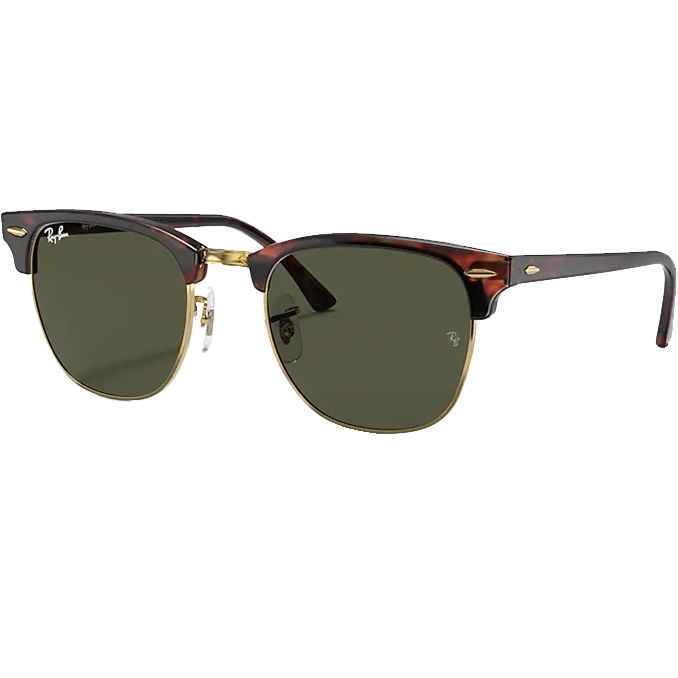 Club Master Low Bridge Sunglasses - Polished Tortoise & Green Frame - Perfect for Driving, Outdoor Activities & Fashion Accessories