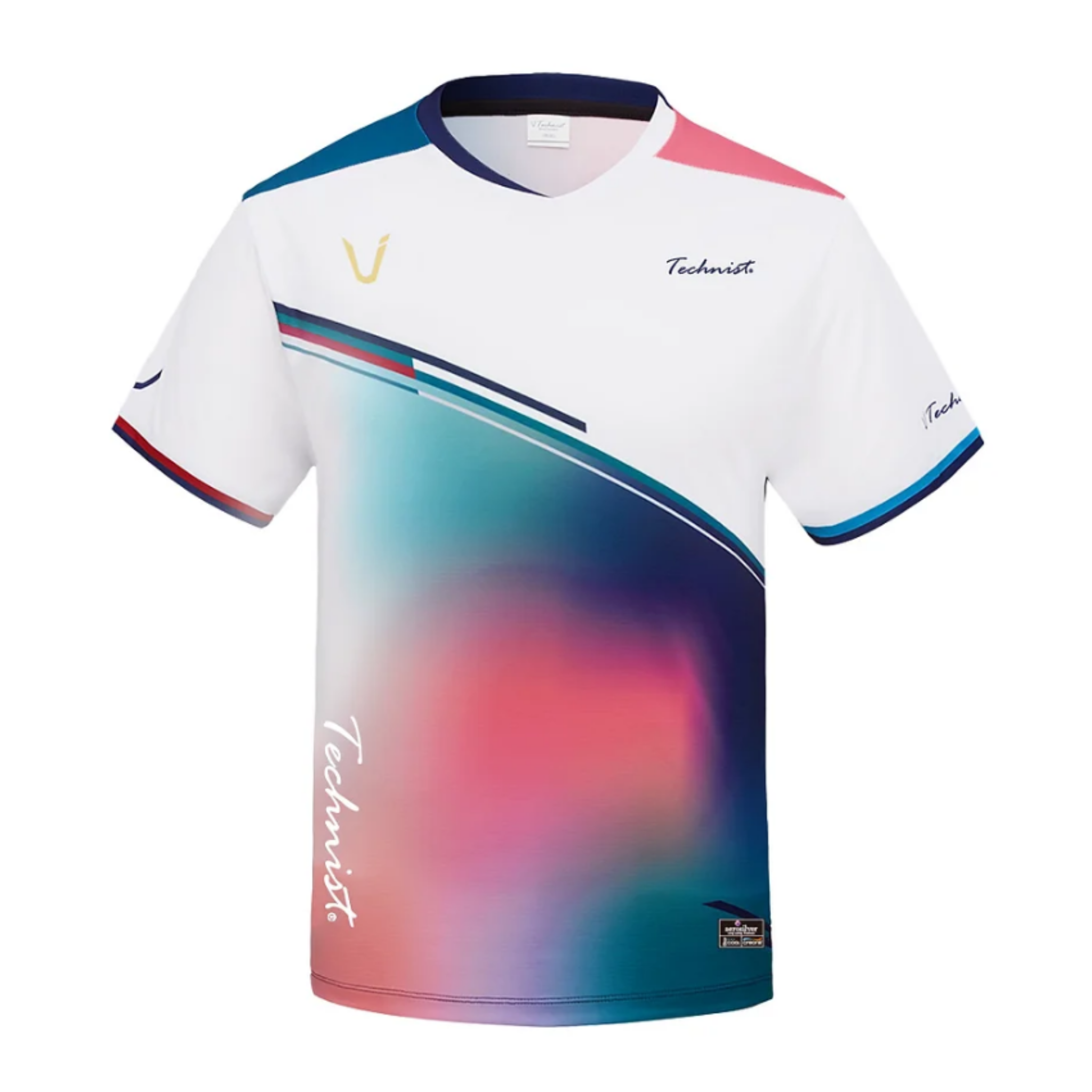 Technist TNT5491 Men's Gaming T-Shirt - Navy & White Stripe Design - Comfortable Cotton Tee for Esports, Casual Wear & Gaming Events