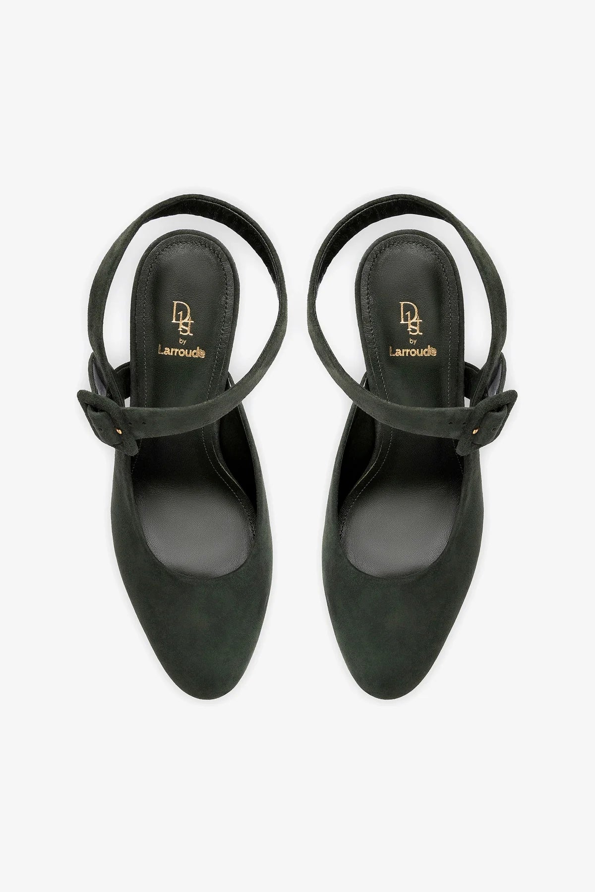 Larroudé Deena Suede Pumps for Women - Deep Olivine Green Heels | Perfect for Office, Parties & Evening Events