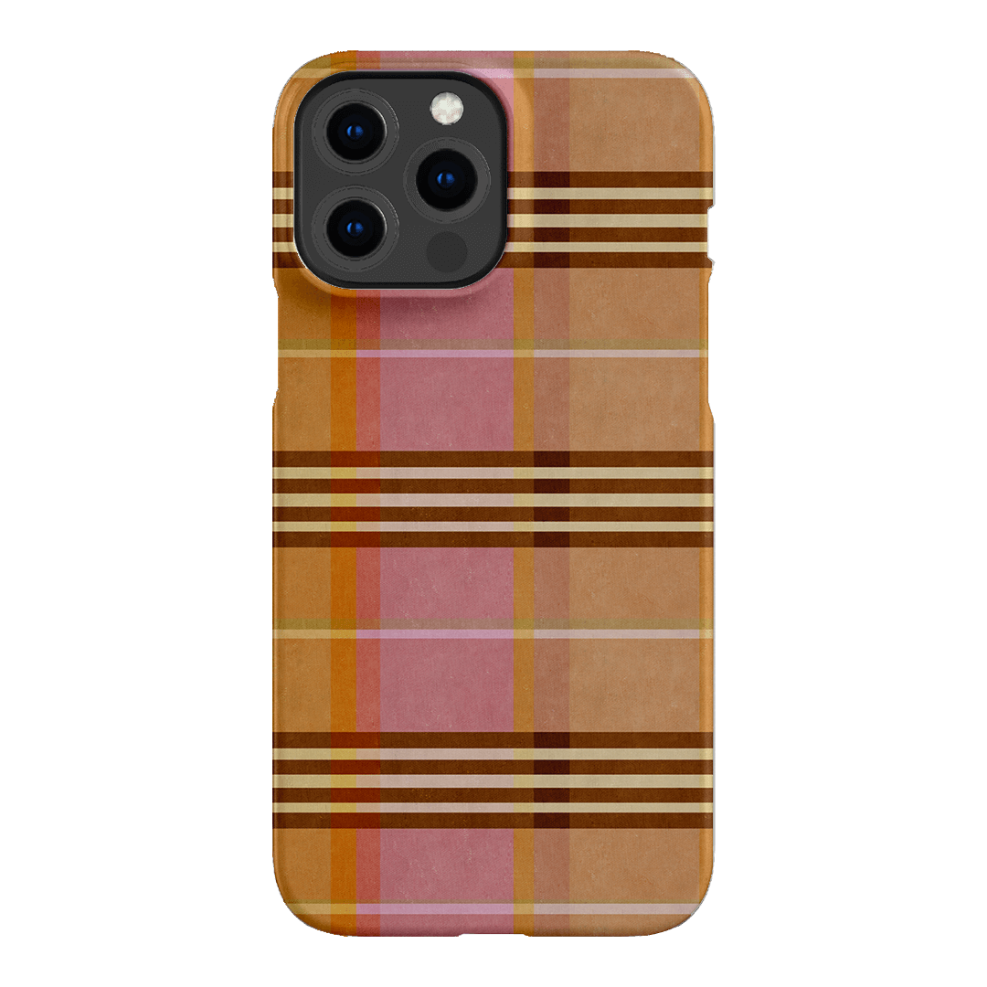 Peachy Plaid Phone Case for iPhone 15/14/13/12/11 Pro Max - Cute Tartan Pattern Protective Cover with Shockproof Design - Perfect for Everyday Use, Travel & Fashion Accessories