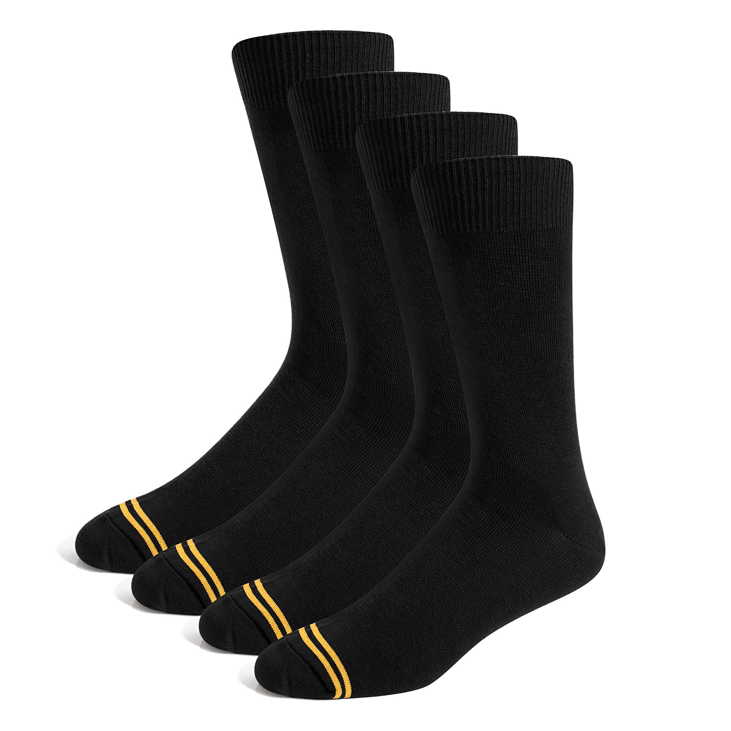 Premium Men's Combed Cotton Socks - Seamless Toe, Flat Knit & Ribbed Options - Comfortable Crew Length Socks in Black, Navy & Brown by CANDOR AND CLASS - Ideal for Work, Travel & Everyday Wear