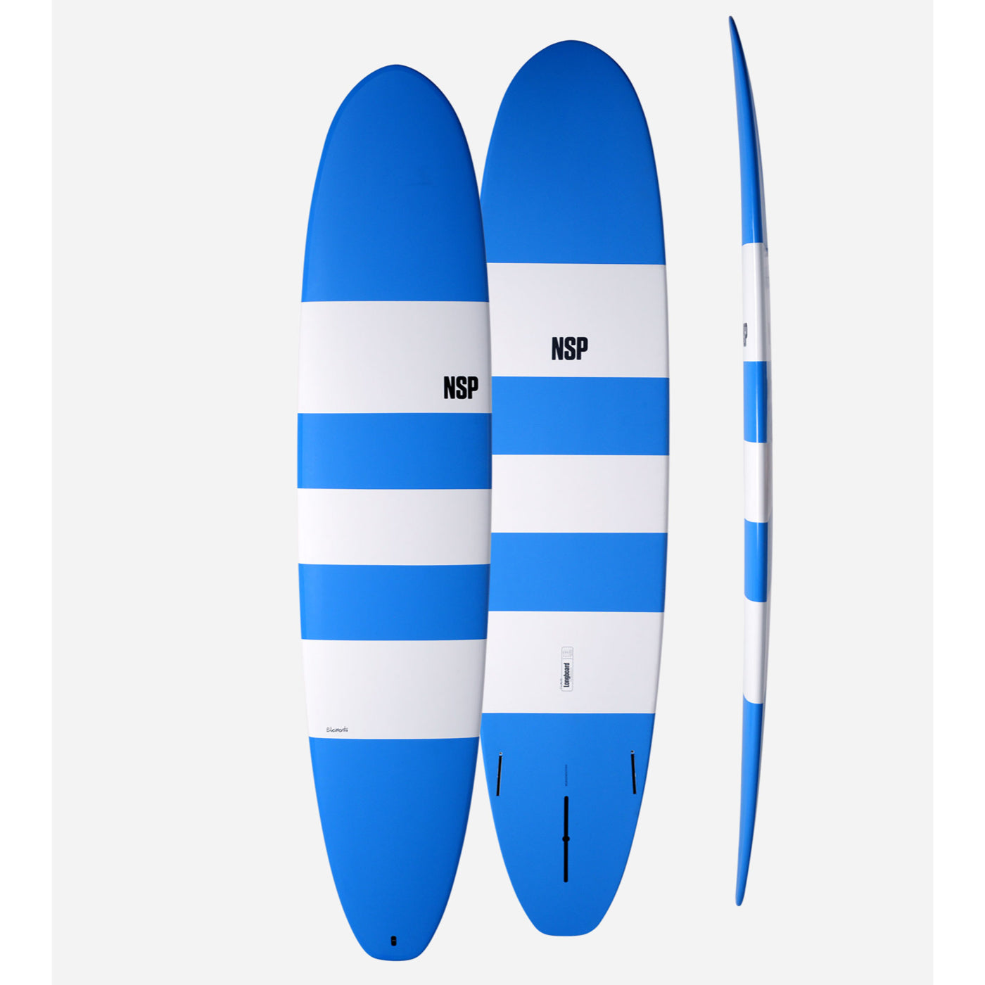 NSP Elements HDT Longboard 10' Surfboard with Blue Stripes - Futures Fin System - Perfect for Beginners & Wave Riding