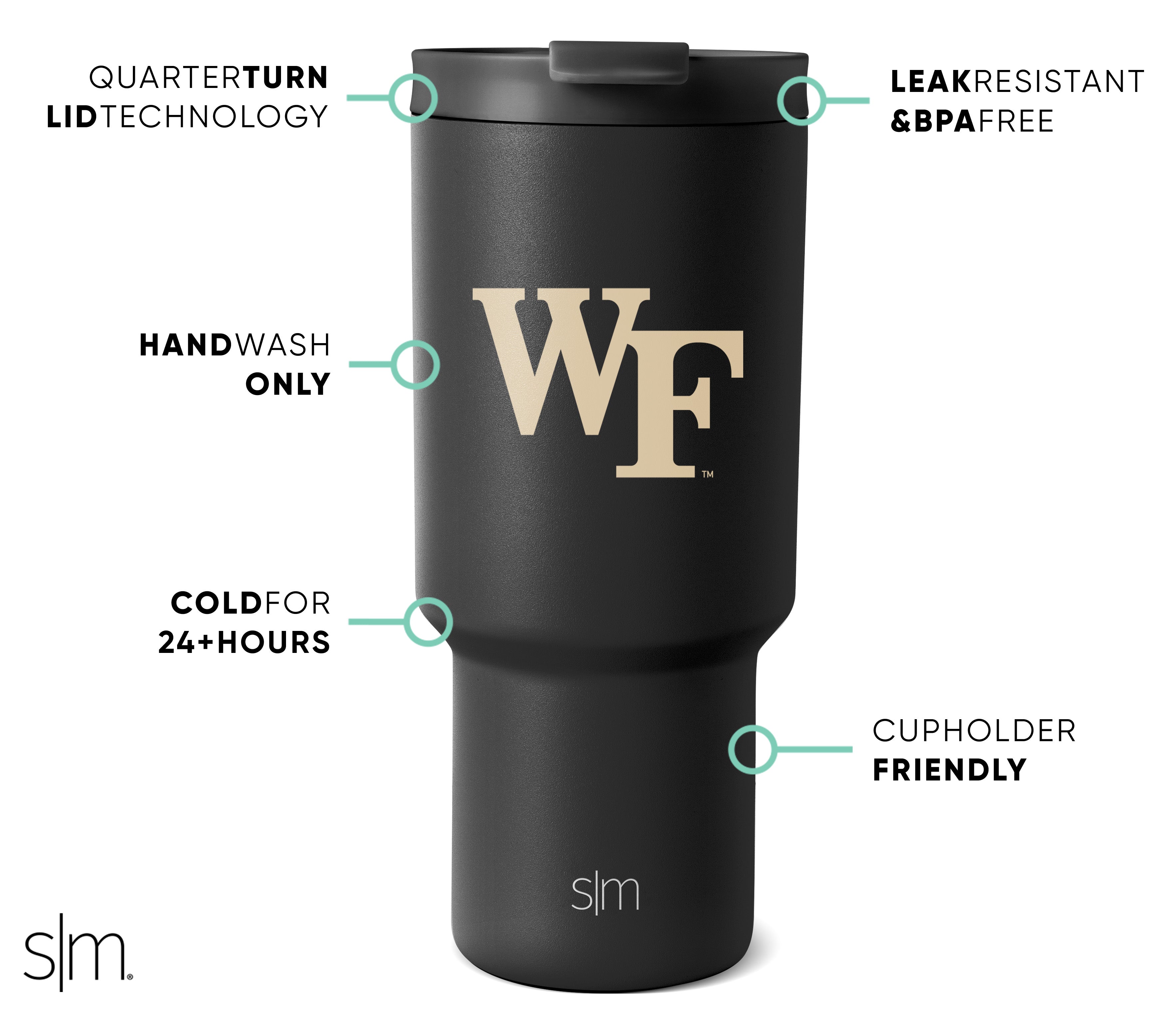 Collegiate Trek Tumbler - Insulated Stainless Steel Water Bottle with Lid & Straw - Perfect for School, Hiking, and Outdoor Adventures