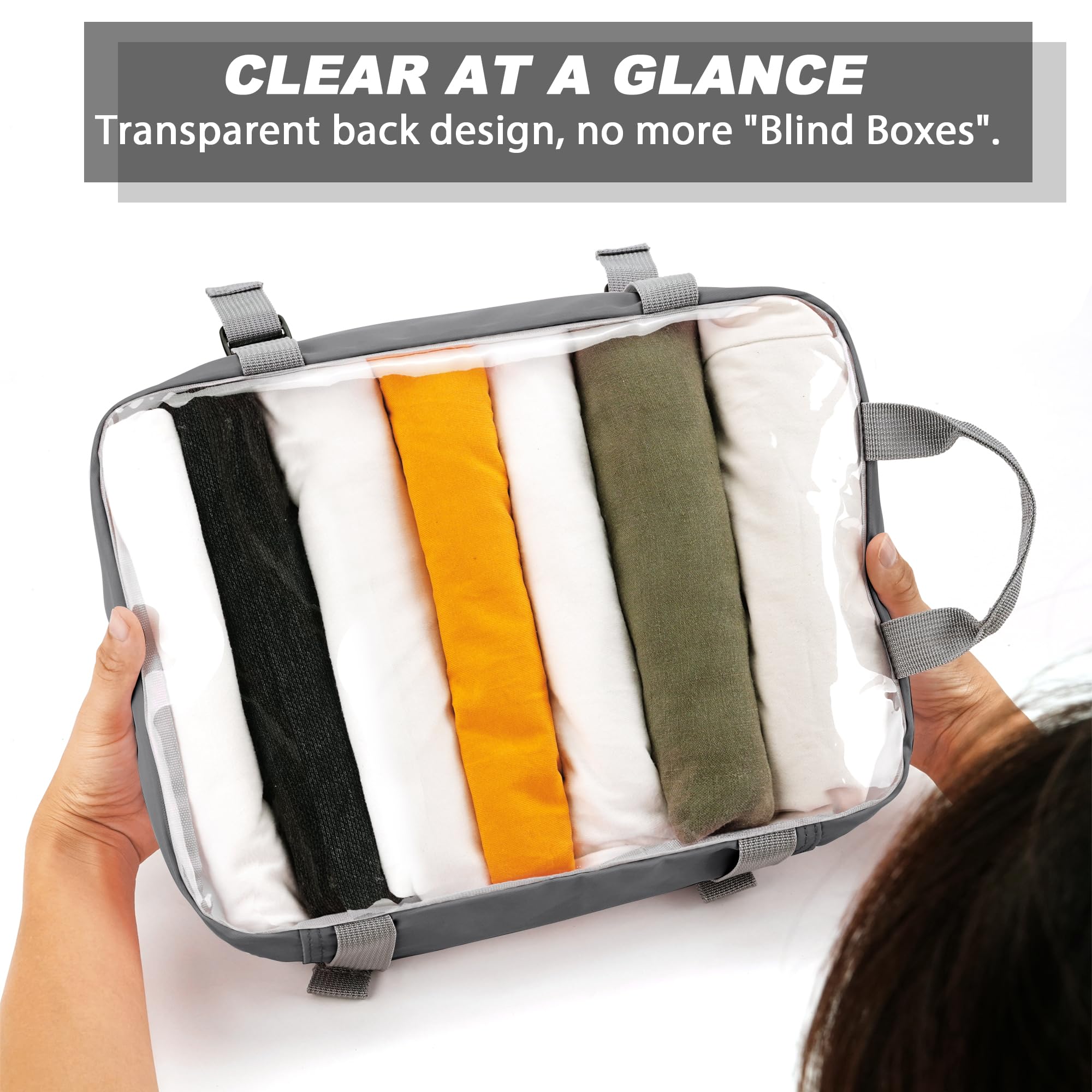 COOSKY 6-Piece Expandable Compression Packing Cubes Set - Transparent Travel Organizer for Suitcases, Luggage Storage Bags (Carry-On Size) - Perfect for Men & Women Travel Essentials | Ideal for Business Trips, Vacations & Weekend Getaways