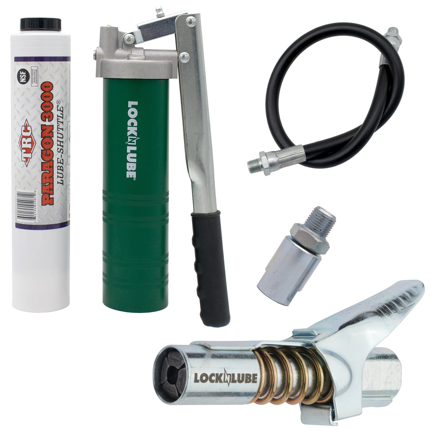 LockNLube Spin-On Lever Grease Gun Kit - Heavy Duty 20