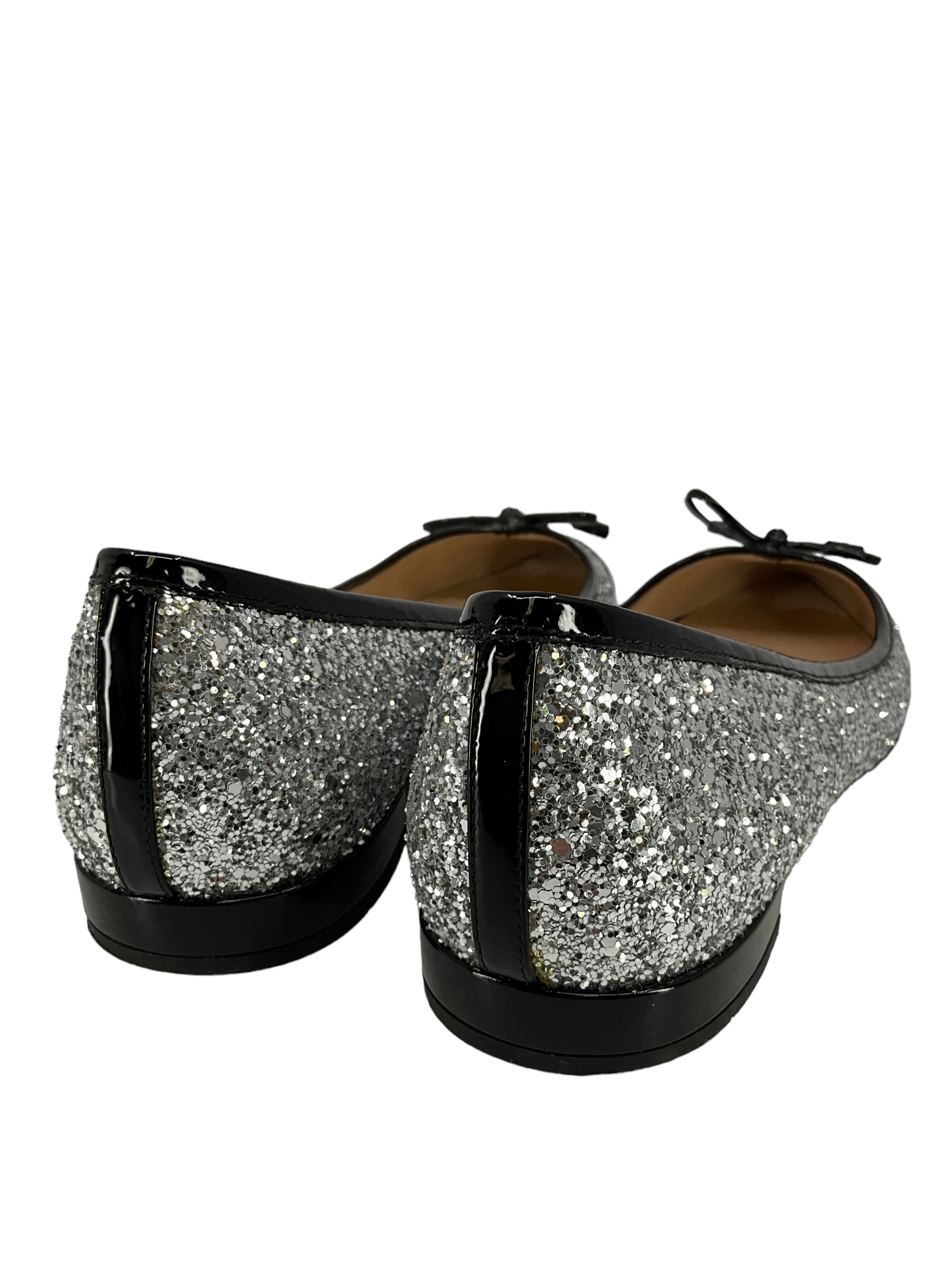 Prada Glitter Ballet Flats for Women - Size 9 US | Shimmering Evening Shoes for Parties, Weddings & Special Occasions