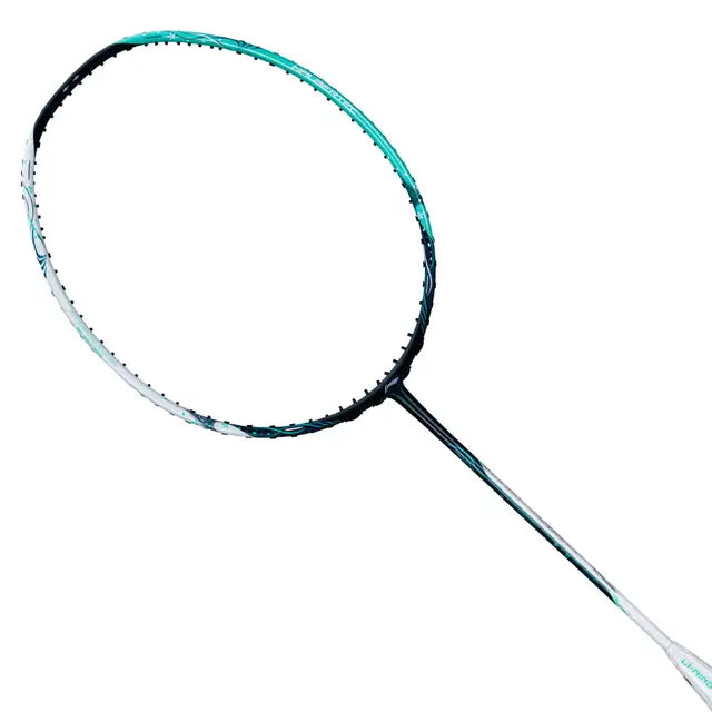Li Ning Halbertec 6000 Unstrung Badminton Racket - Black/Aqua Green | Professional Carbon Fiber Shuttlecock Racquet for Advanced Players | Perfect for Tournaments & Training Sessions