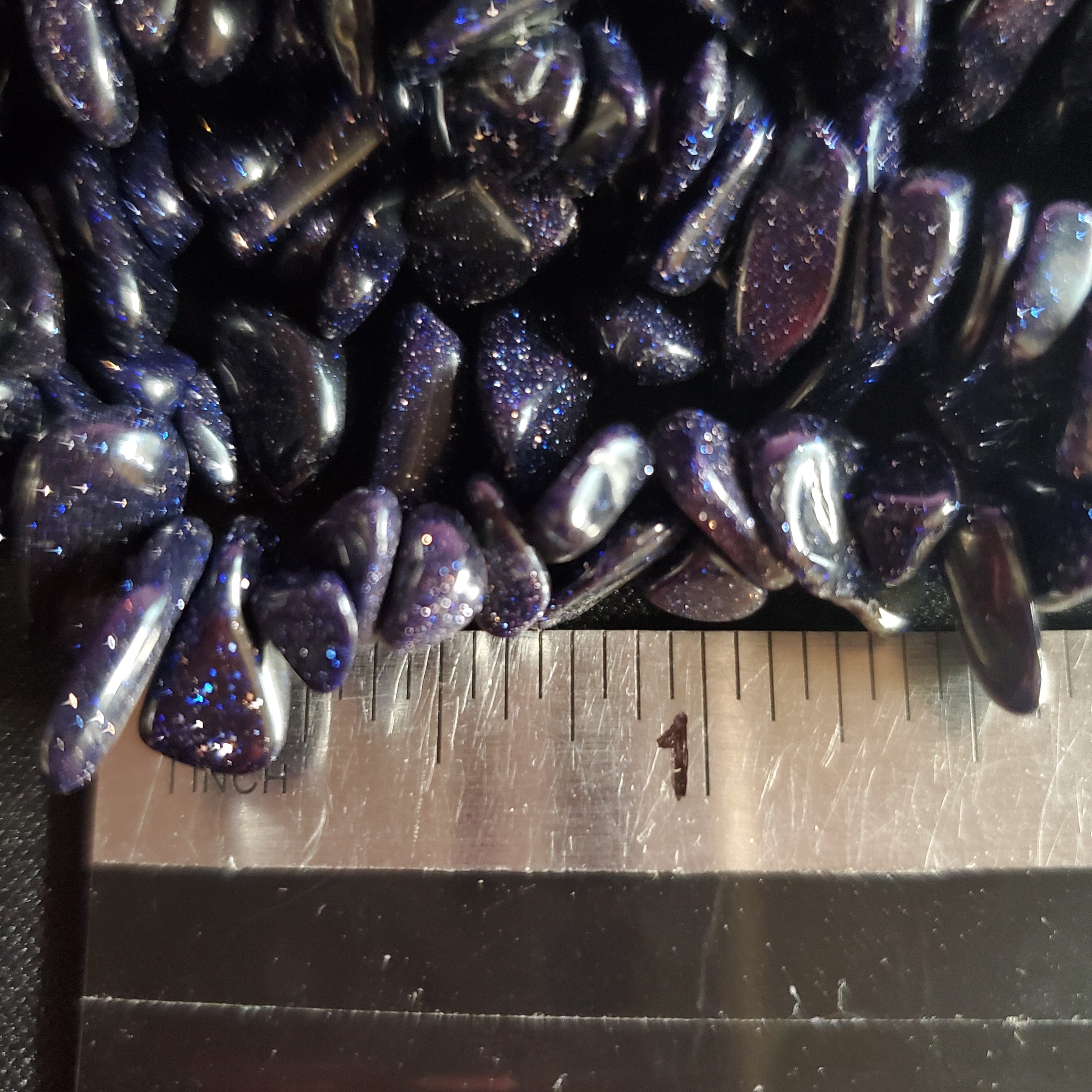 Blue Goldstone Chip Beads Strand with Loop - Sparkling Gemstone Jewelry Making Supplies for DIY Bracelets & Necklaces - Perfect for Boho, Witchy & Spiritual Crafts