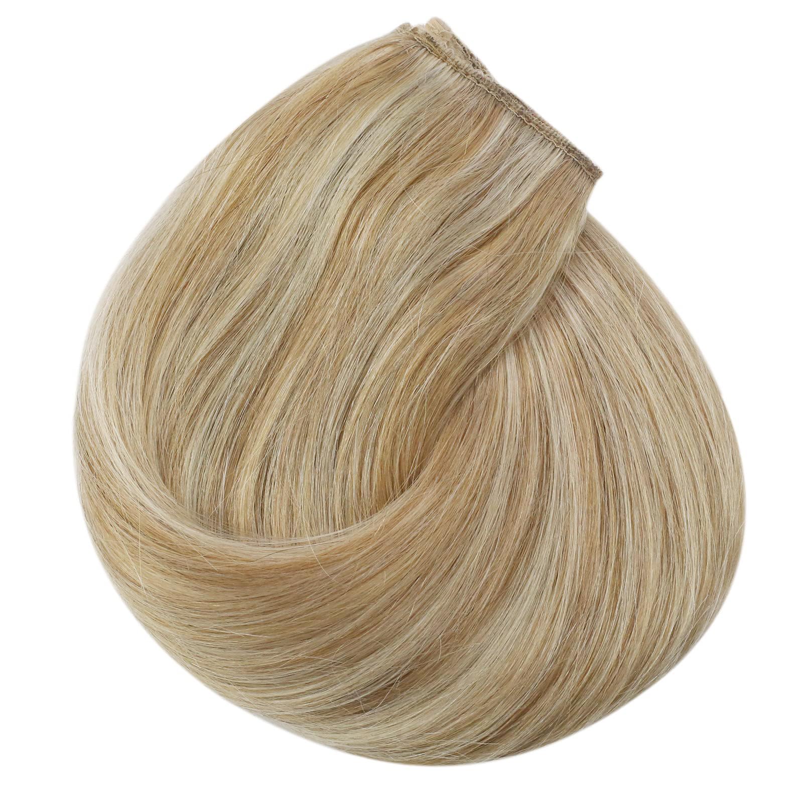 Sunny Hair Wire Hair Extensions - Caramel Blonde Highlights 14in 80g | Real Human Remy Hair with Transparent Lines & Hidden Wire | Perfect for Women's Daily Styling, Parties & Special Occasions
