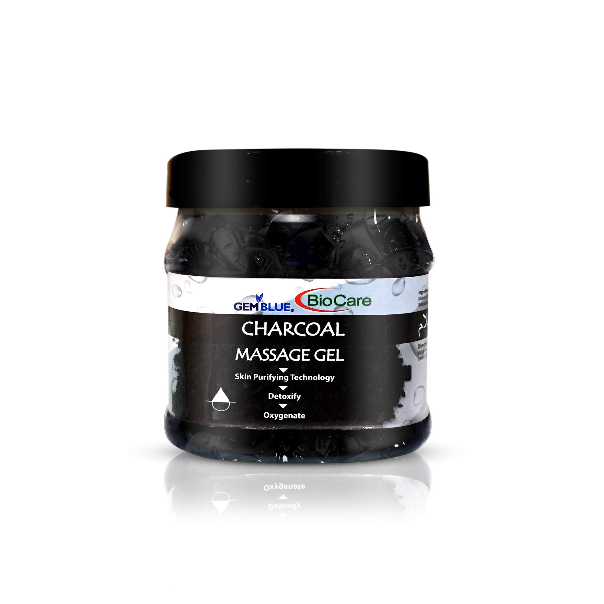 GemBlue Biocare Activated Charcoal Gel - 500ml | Detoxifying & Deep Cleansing Face & Body Wash | Perfect for Acne-Prone Skin & Blackhead Removal