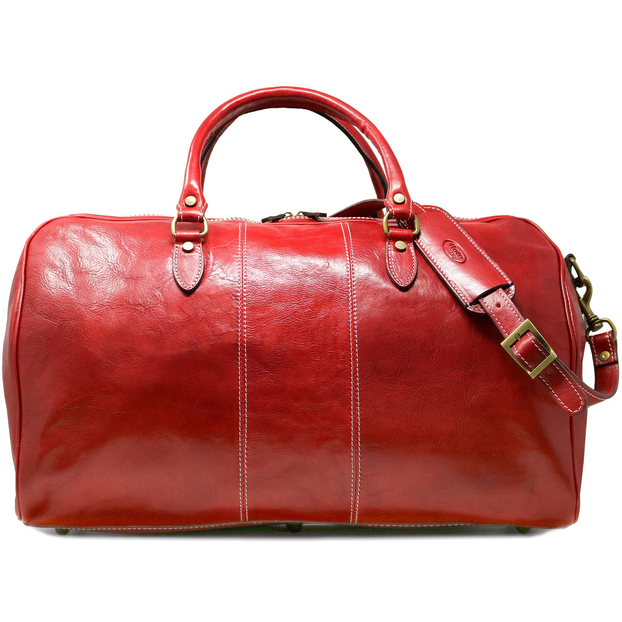 Premium Italian Leather Weekender Bag - Floto Luggage Venezia Duffle for Travel & Gym | Handcrafted Genuine Leather Carry-On | Perfect Business Trip & Weekend Getaway Accessory