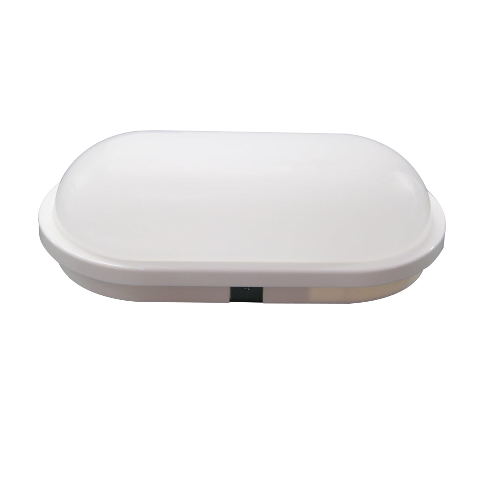 20W Oval White Bulkhead Wall Light - 3000K Warm White, IP65 Waterproof, Optional Cage, 1600LM High Brightness - Perfect for Outdoor Porch, Garage, and Patio Lighting