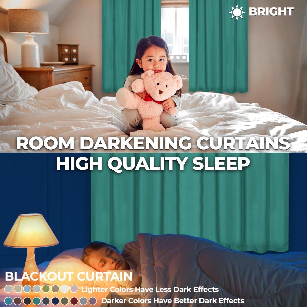 Blackout Curtains with Grommet Top - Solid Classic Modern Window Treatment for Bedroom & Living Room - Light Blocking & Noise Reducing