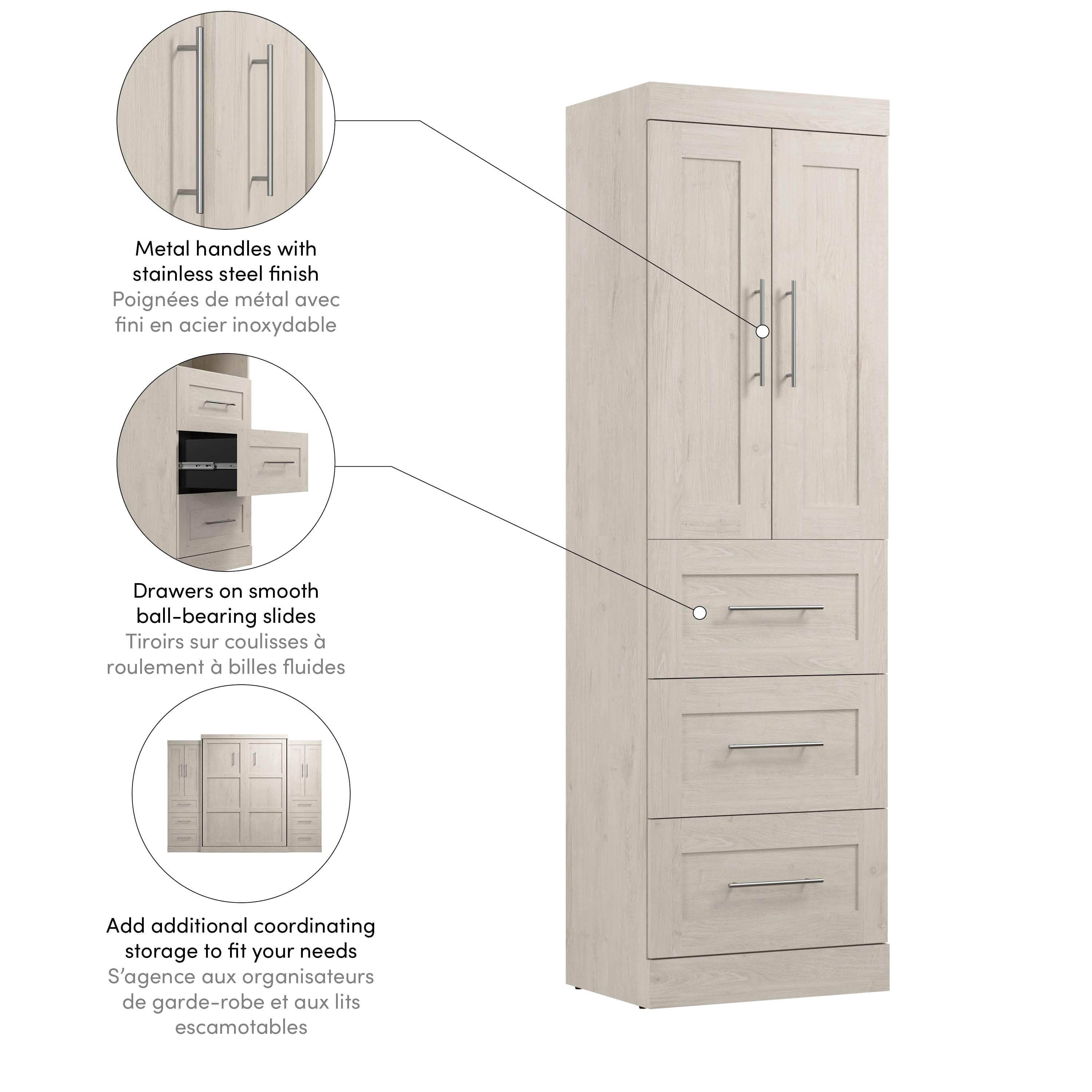 25W Wardrobe with Drawers - 7 Color Options for Bedroom, Closet & Home Organization Storage