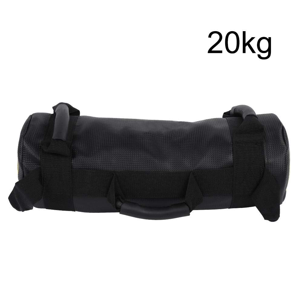 VGEBY 20kg Heavy Duty Fitness Sandbag - Premium Polyurethane Leather Workout Power Bag for Cross Training, Strength Exercises & Home Gym (Black)