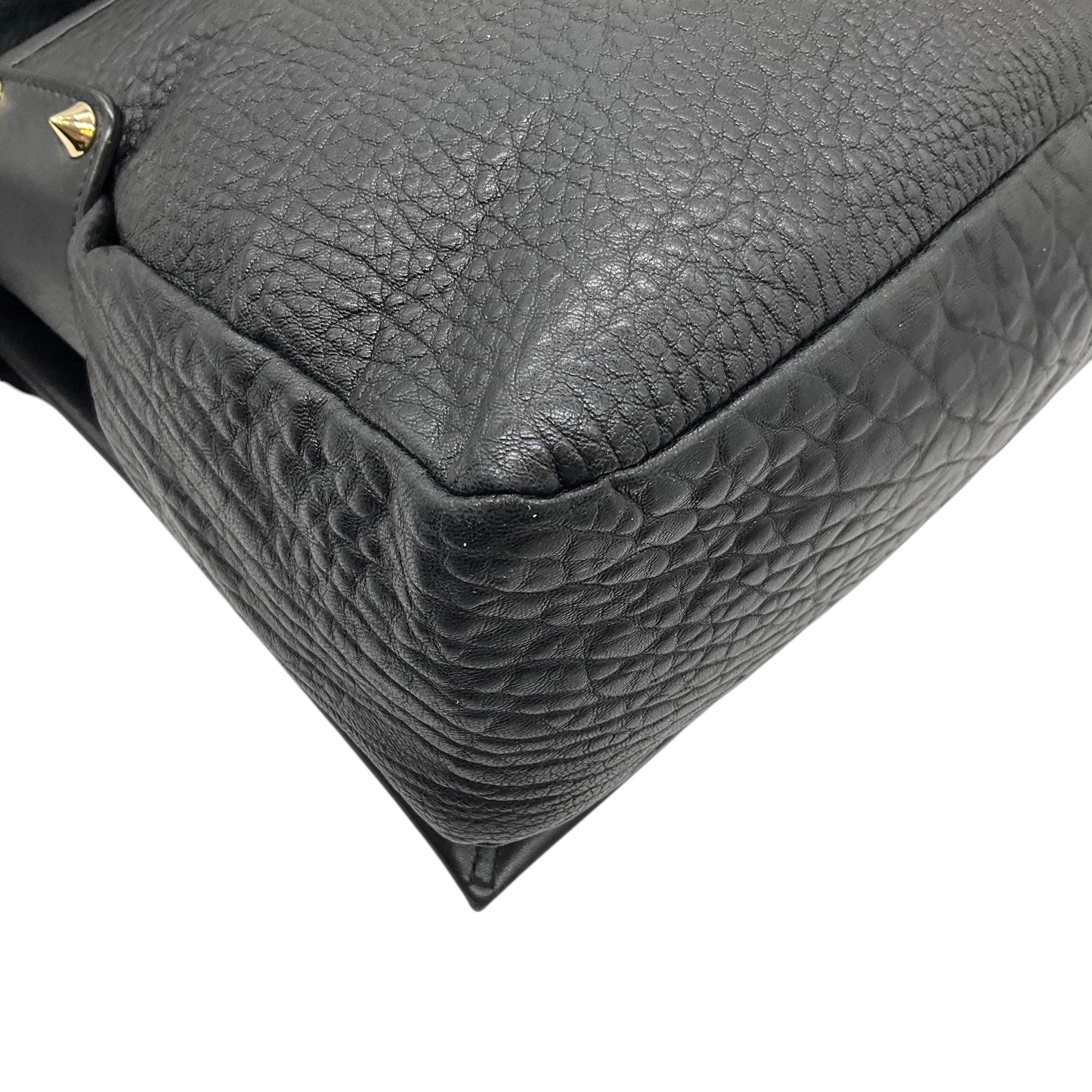 Elena Ghisellini Luxury Black Leather & Fur 3-Way Handbag - Shoulder Bag, Crossbody & Clutch for Women | Perfect for Parties, Weddings & Evening Events