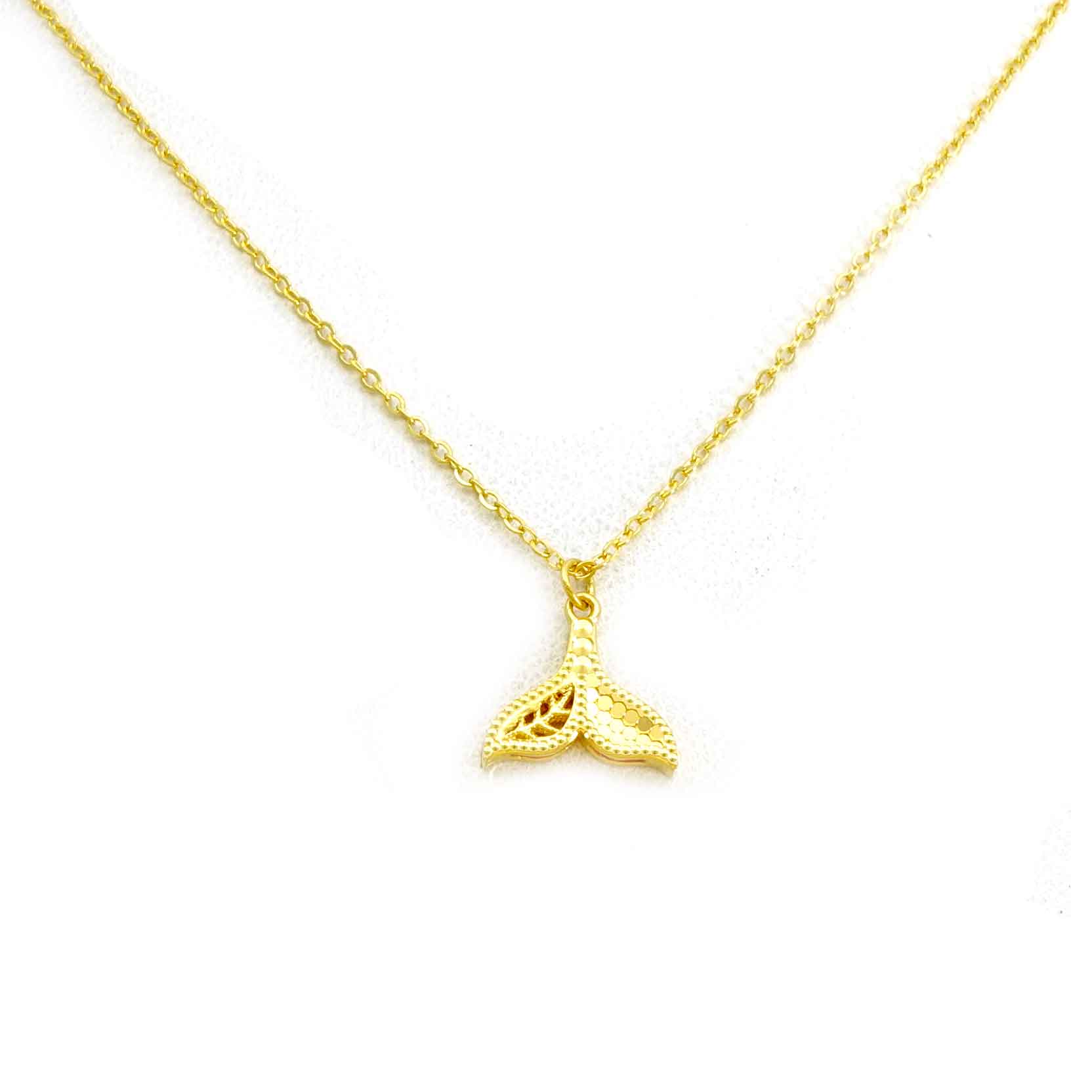 24K Gold Fish Tail Necklace for Women - Elegant Layering Jewelry Gift for Birthday, Anniversary & Special Occasions