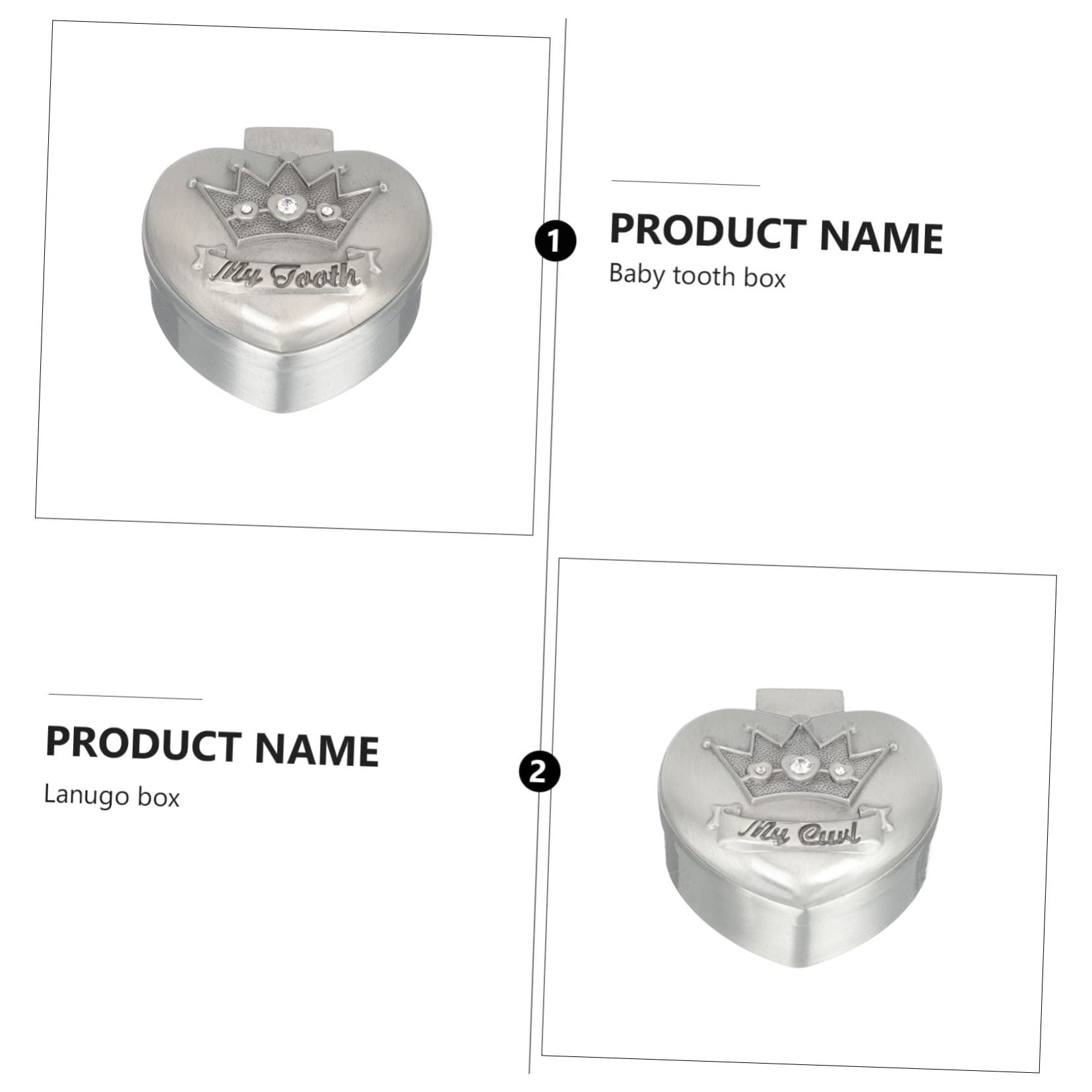 Premium 2-Pack Zinc Alloy Crown Storage Box - Elegant Carved Tooth Case for Dentures, Dental Crowns & Jewelry | Perfect for Travel, Home Organization & Dental Professionals