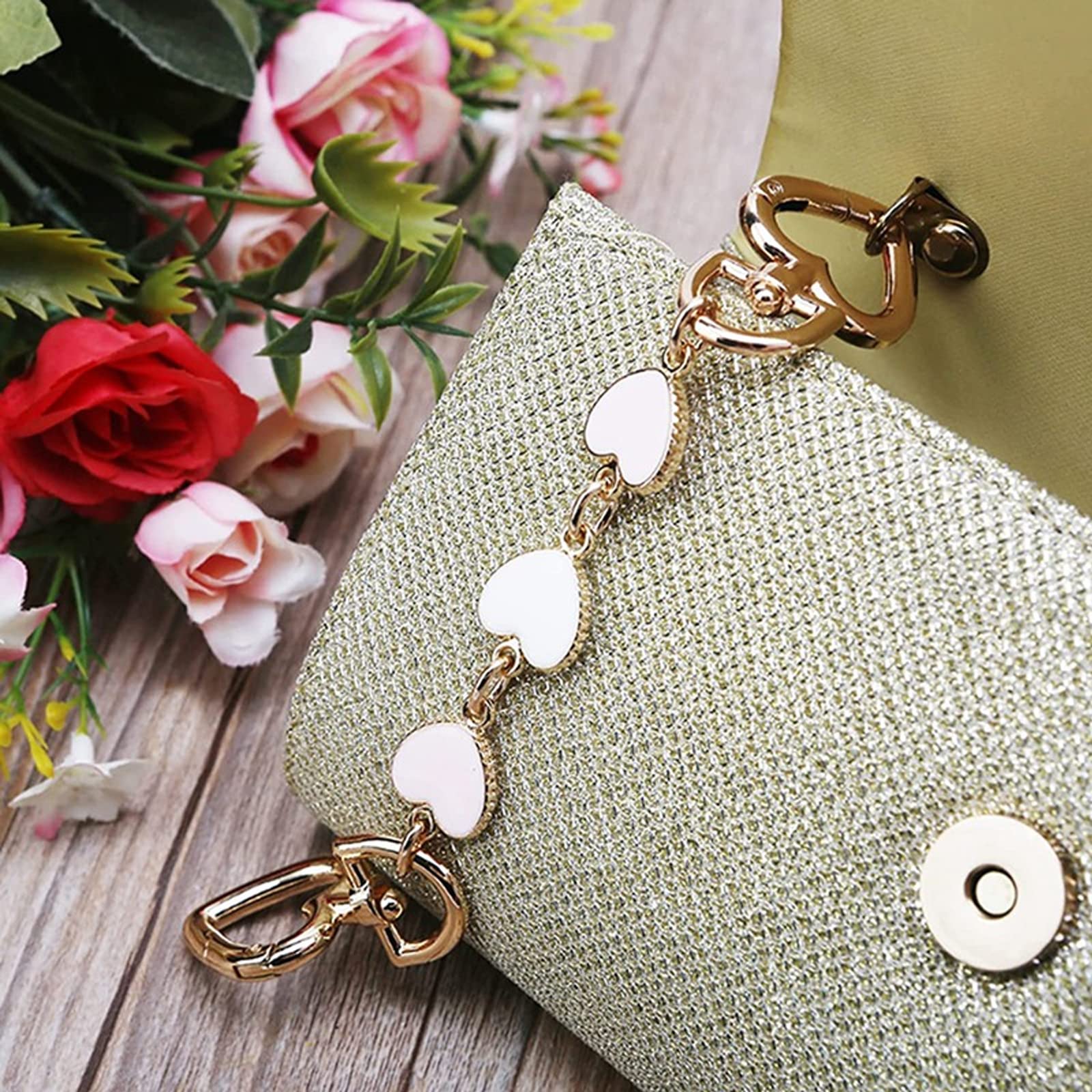 2 Pack Heart & Star Shaped Bag Extender Chains - Cute Purse Strap Extenders for Handbags, Totes & Crossbody Bags | Adjustable Length Replacement Straps for Women's Purses & Accessories | Perfect for Everyday Use, Travel & Fashion Outfits