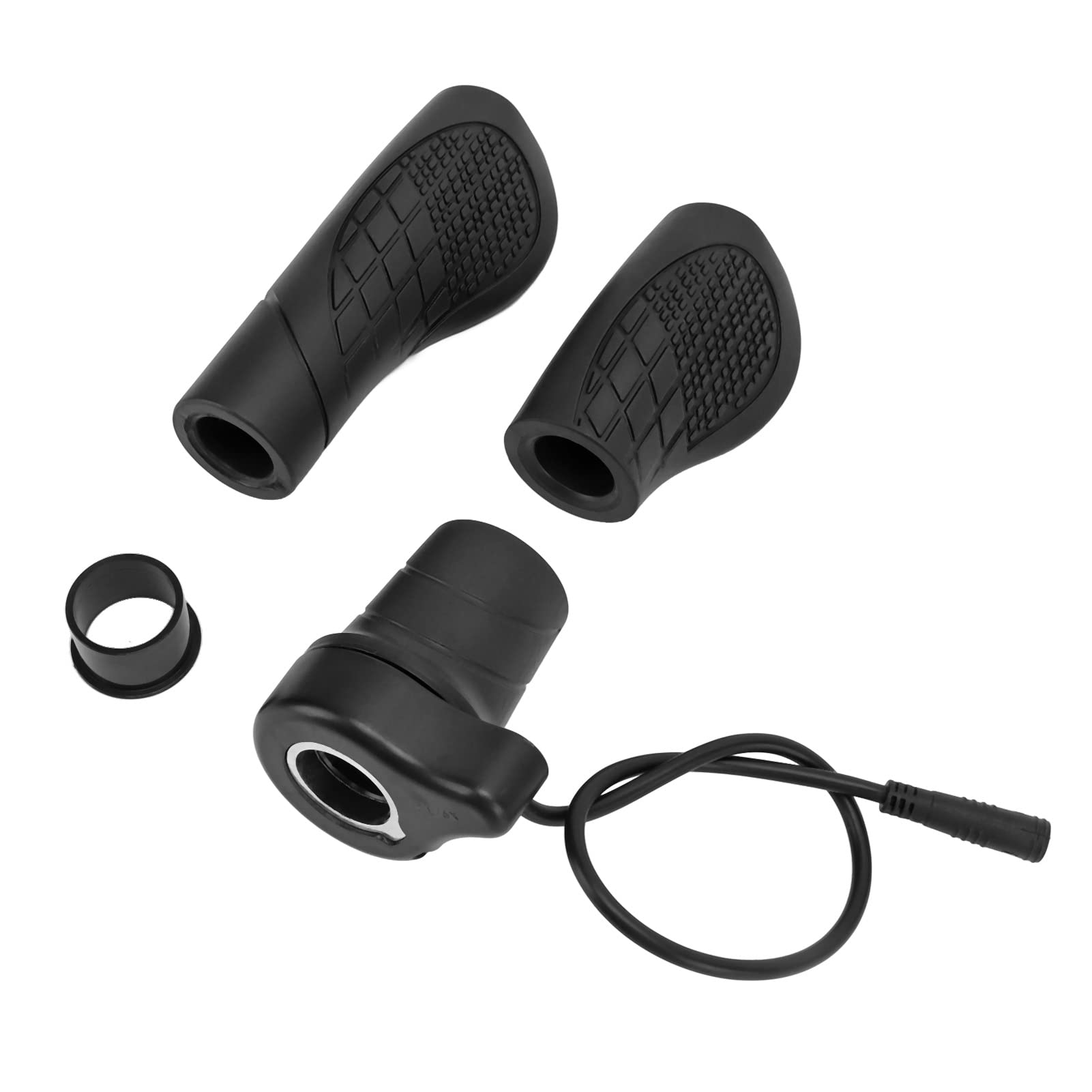 Premium Kadimendium Rubber Half Throttle Grip - 2.22cm Sensitive Black Metal Left Side Handle for Electric Bikes & Scooters - Perfect for Commuting, Urban Riding and Last-Mile Delivery