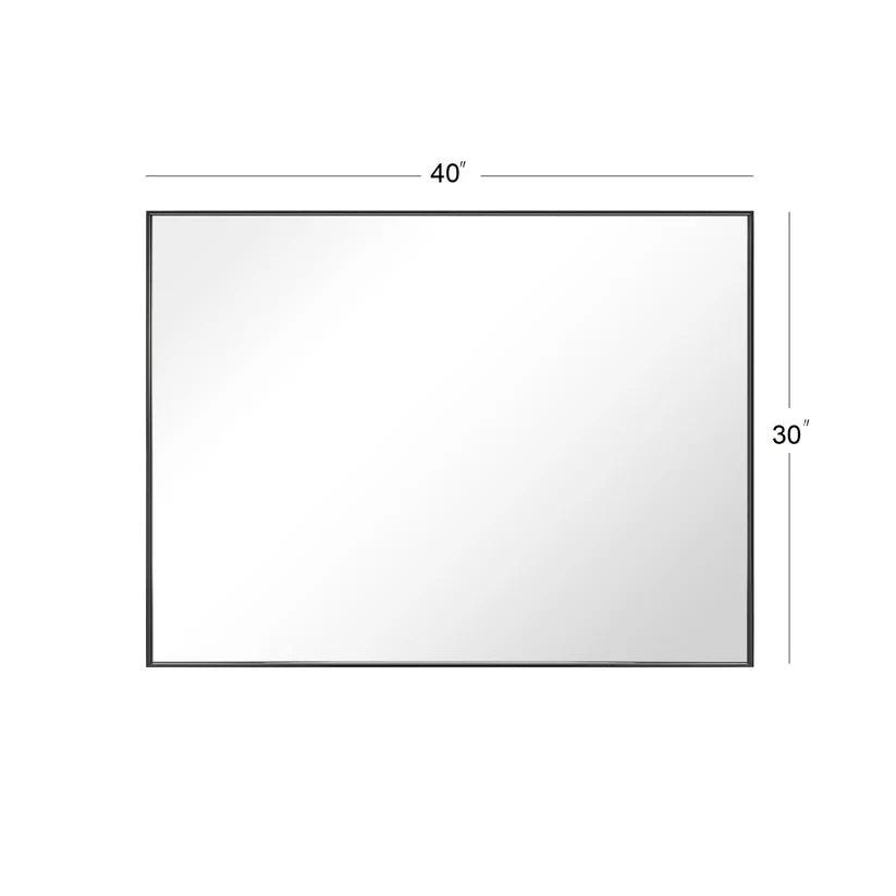 Sleek Modern Black Aluminum Framed Wall Mirror - Full Length Floor Mirror for Bedroom, Living Room & Entryway Decor