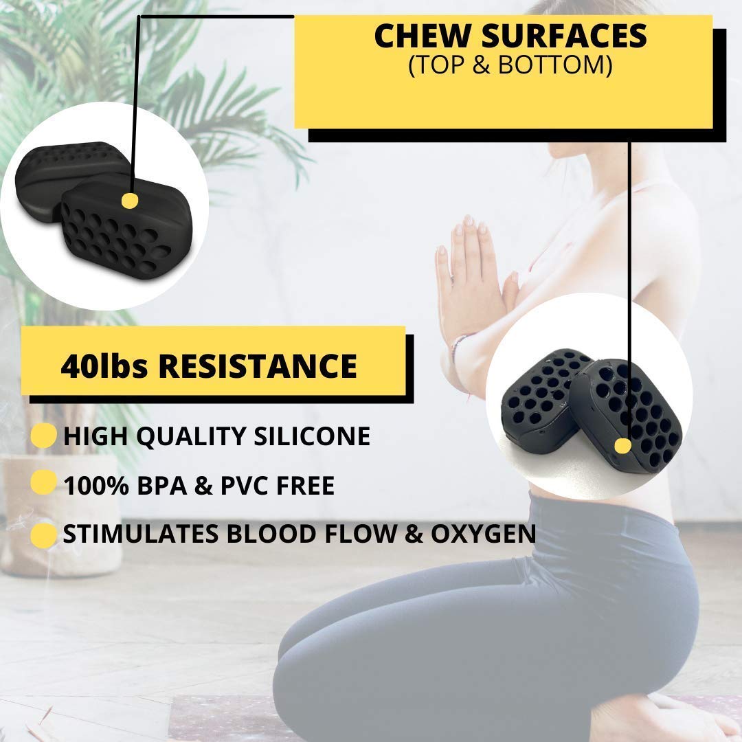 AMZ R US Jaw Exerciser for Men & Women - 40Lbs 2-in-1 Jawline Trainer & Face Slimmer Ball - Define Jaw, Face & Neck Muscles - Beginner Friendly Facial Exercise Device for Toning & Chiseled Look (Home Gym, Office Workout, Travel Fitness)