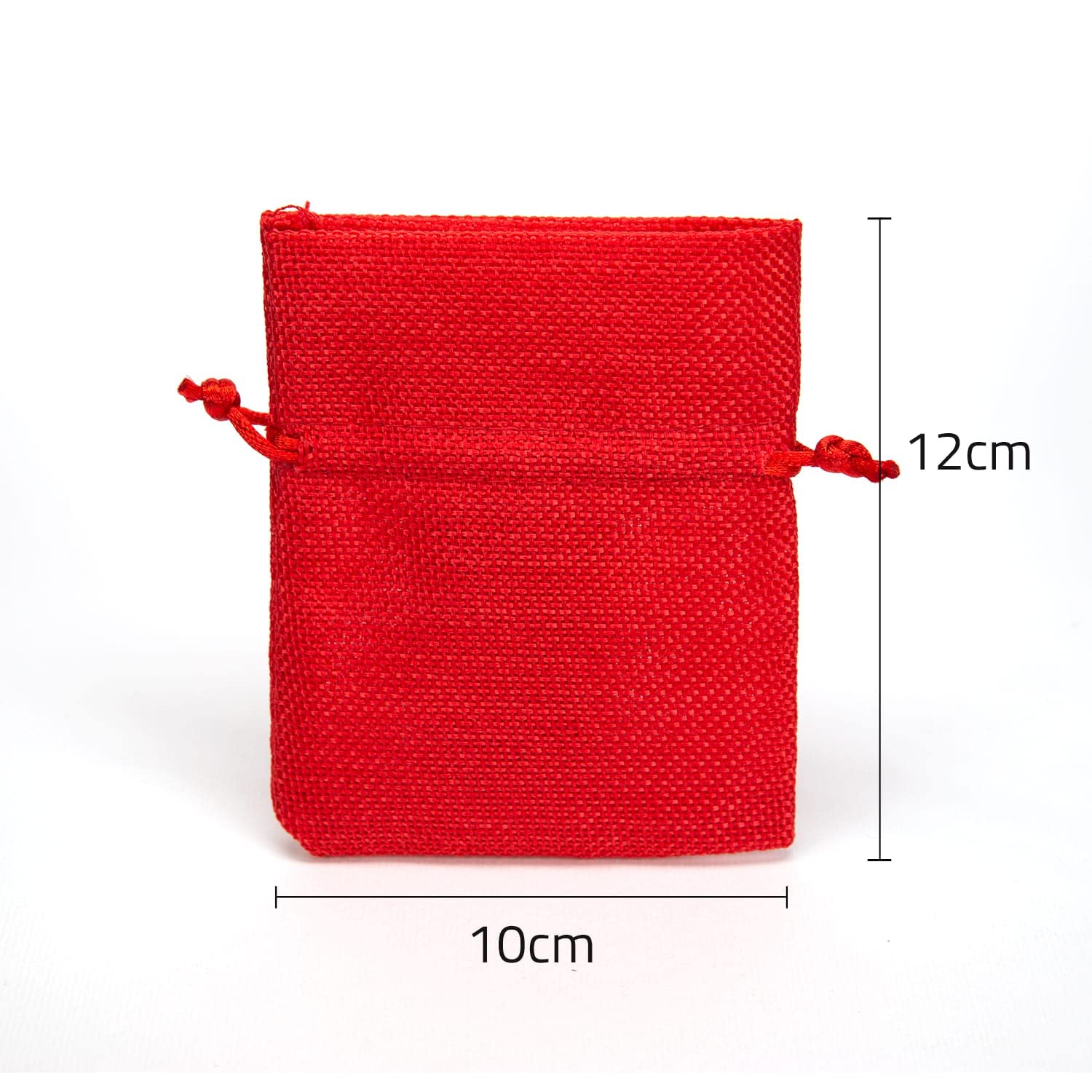 Baratti Pack of 50 Red Jute Drawstring Bags 10x12 Inches - Eco-Friendly Wedding Favor Bags, DIY Craft Storage, Candy Gift Packaging for Christmas Parties & Special Events | Perfect for Wedding Favors, Holiday Gifts and Bulk Candy Storage