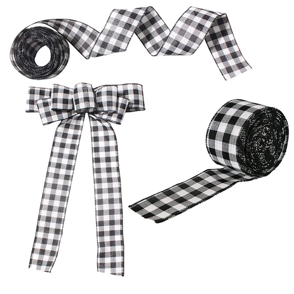 SOIMISS 3-Piece Christmas Gift Wrapping Ribbon Set - Plaid Checkered Ribbons for Holiday Crafts, DIY Decorations & Present Wrapping - Perfect for Xmas Tree, Gift Boxes, Party Decor