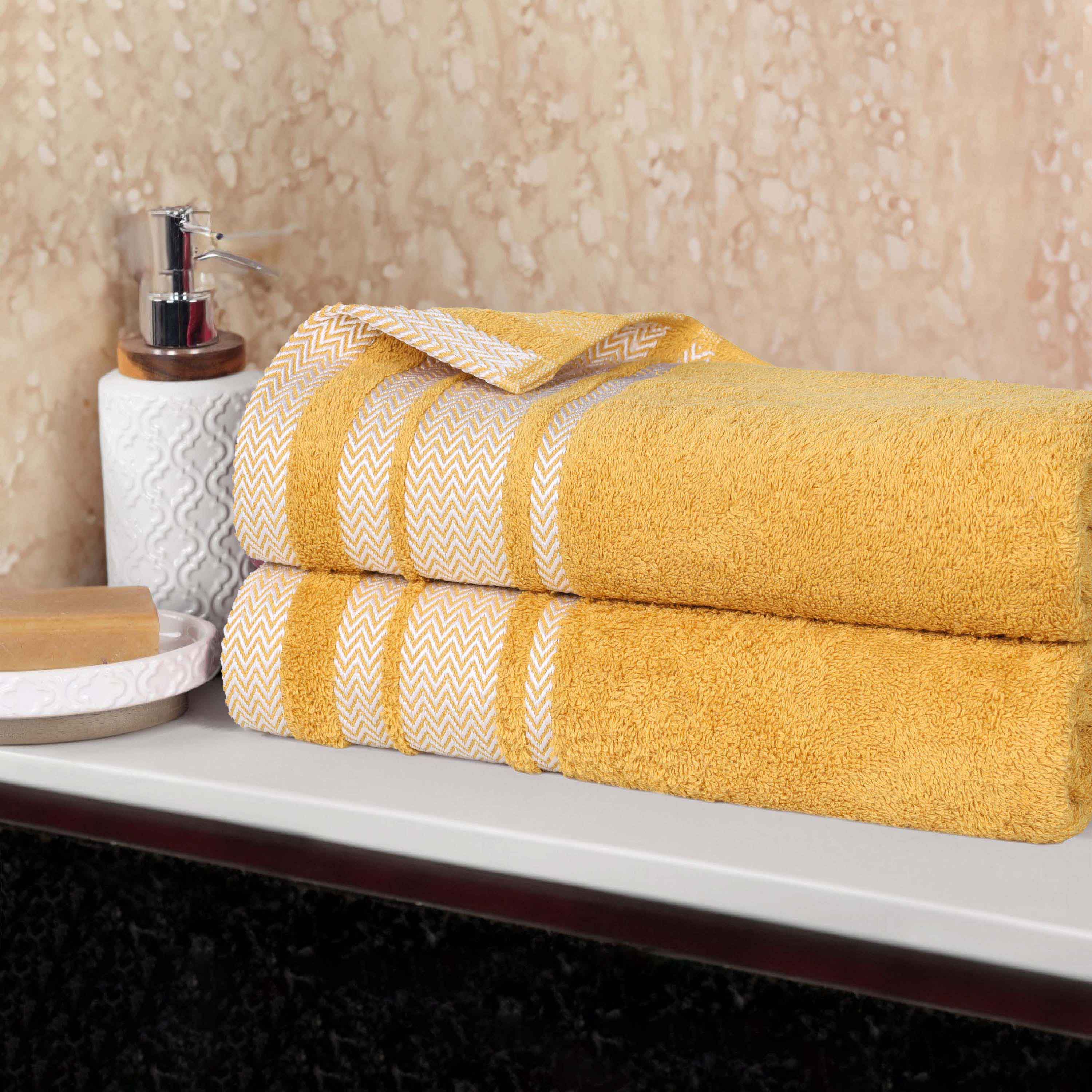 Premium 100% Cotton Soft Medium Weight Bath Towel Set of 2 - Ultra Absorbent Luxury Bath Sheets for Spa, Hotel & Home Use