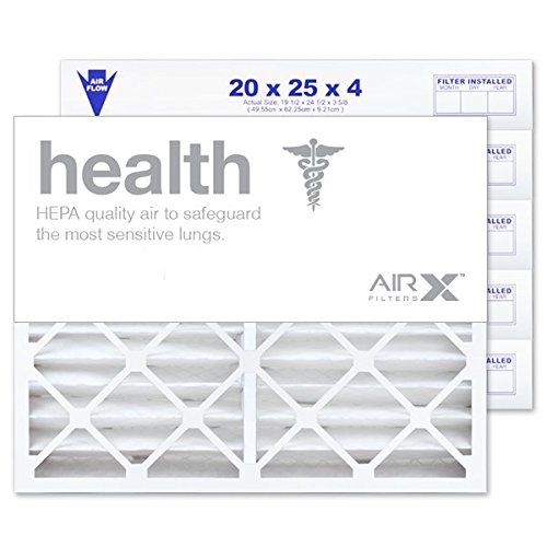 20x25x4 MERV 13 Pleated HVAC Air Filter - 6-Pack | High Efficiency Furnace & AC Filter | Made in USA | Improves Indoor Air Quality for Allergies & Asthma Relief | Perfect for Homes, Offices & Schools