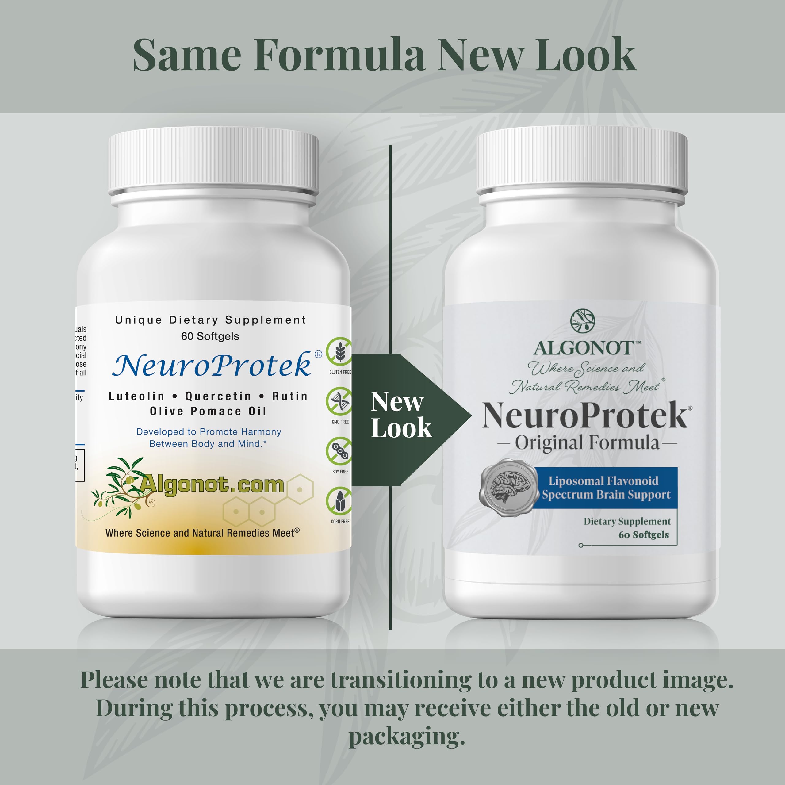 NeuroProtek® 2-Pack Liposomal Luteolin Supplement with Olive Pomace Oil – Patented Natural Softgels for Mind & Body Balance | Supports Immune Health, Brain Function & Stress Relief