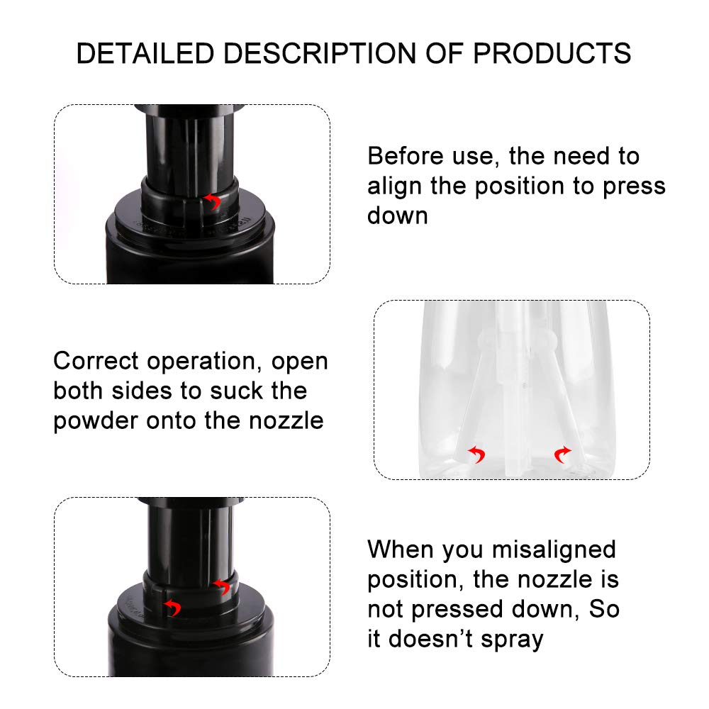 2pcs Barber Powder Spray Bottle 140ml - Refillable Hair Fiber Applicator for Salon & Home Use