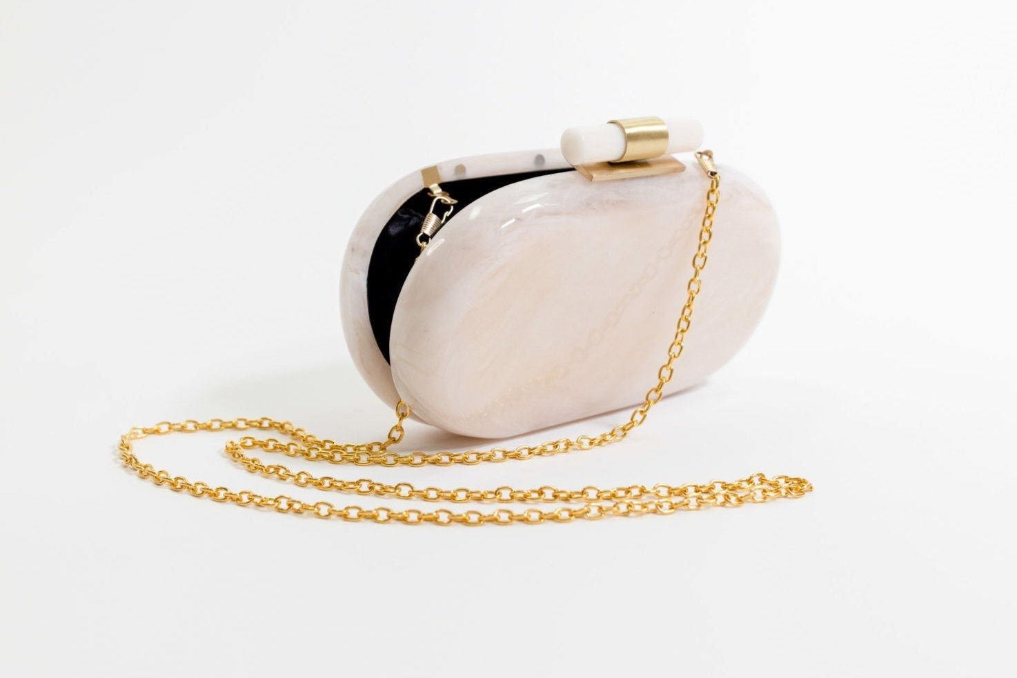 Ethereal Pearl Capsule Clutch Bag for Women - Elegant Evening Clutch for Parties, Weddings & Special Occasions