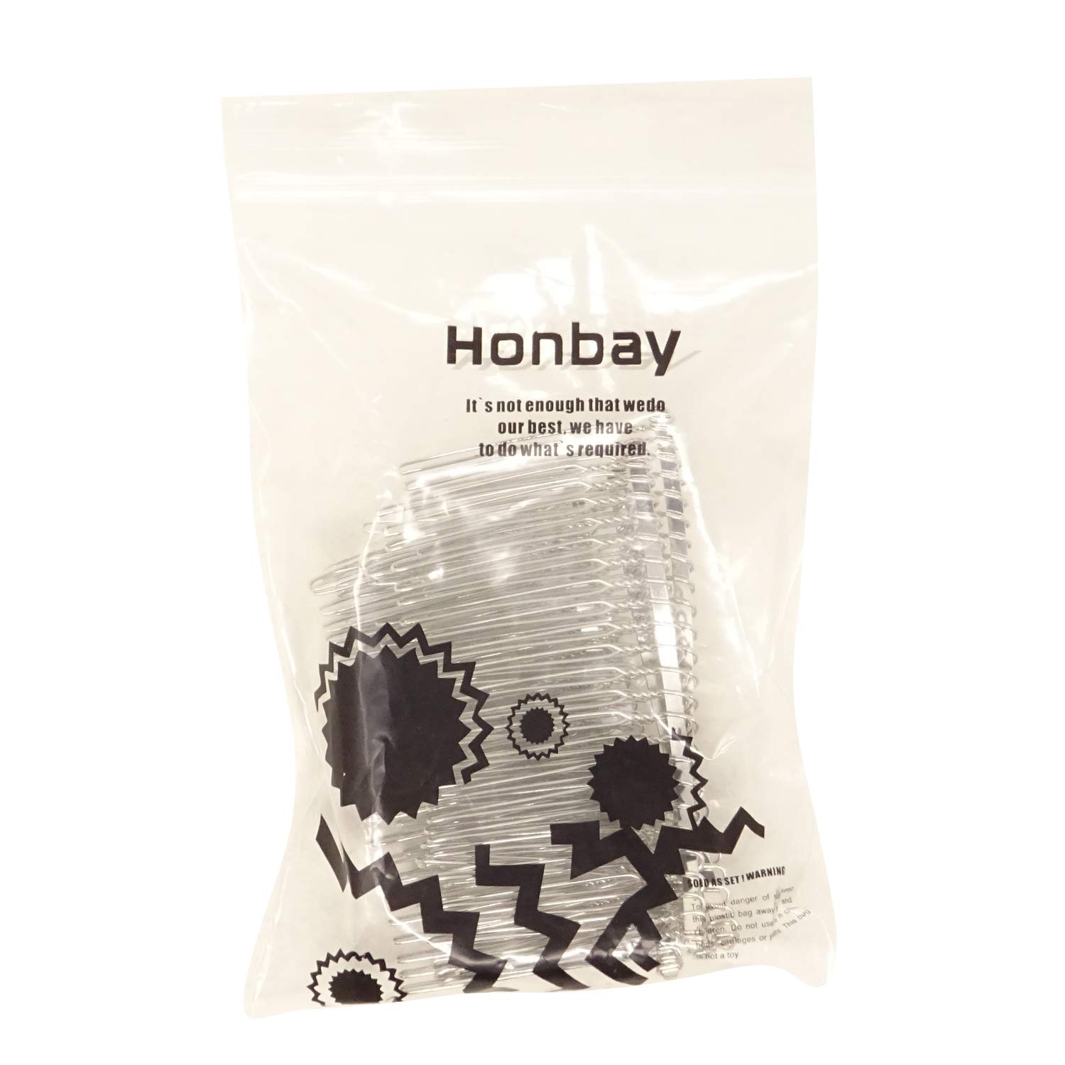 Honbay 6PCS Silver Hair Clips for Women - Elegant Metal Wire Hair Combs with 22 Teeth for Bridal, Wedding, Veil & DIY Hairstyles - Perfect for Prom, Parties & Special Occasions