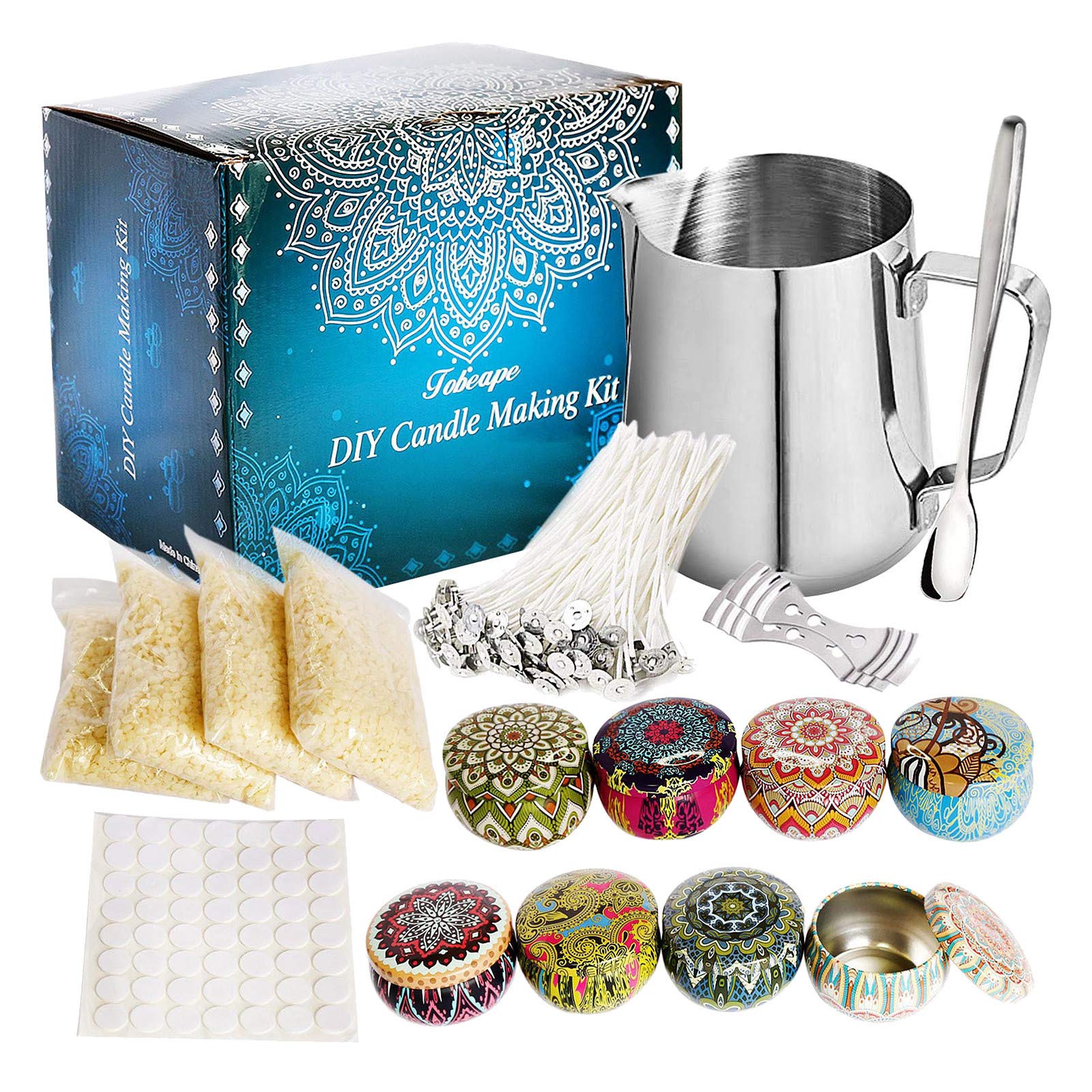 DIY Candle Making Kit for Beginners - Complete Starter Set with Beeswax, Jars, Wicks & Tools - Perfect for Handmade Scented Candles, Home Decor & Thoughtful Gifts - Great for Relaxation, Aromatherapy & Craft Projects