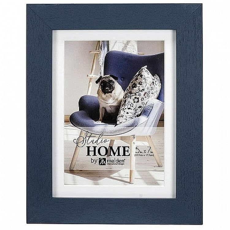Malden International Designs 2422-57 Blue Picture Frame - Elegant Wall & Tabletop Display for Photos, Artwork, and Home Decor