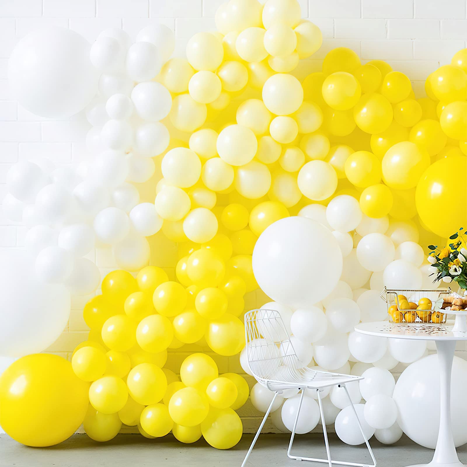 120 Pcs 5 Inch Matte Yellow Latex Balloons for Party Decor - Bulk Yellow Balloons for Balloon Garland, Arch, Birthday Party, Baby Shower Decorations (Yellow-Y55) | Perfect for Birthday Parties, Baby Showers & Wedding Decorations