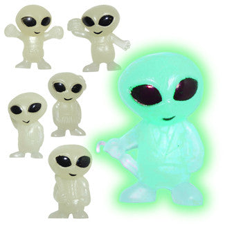 Bulk Glow in the Dark Mini Aliens Figurines - 100 Pack for Party Favors, Classroom Rewards & Night Light Decor