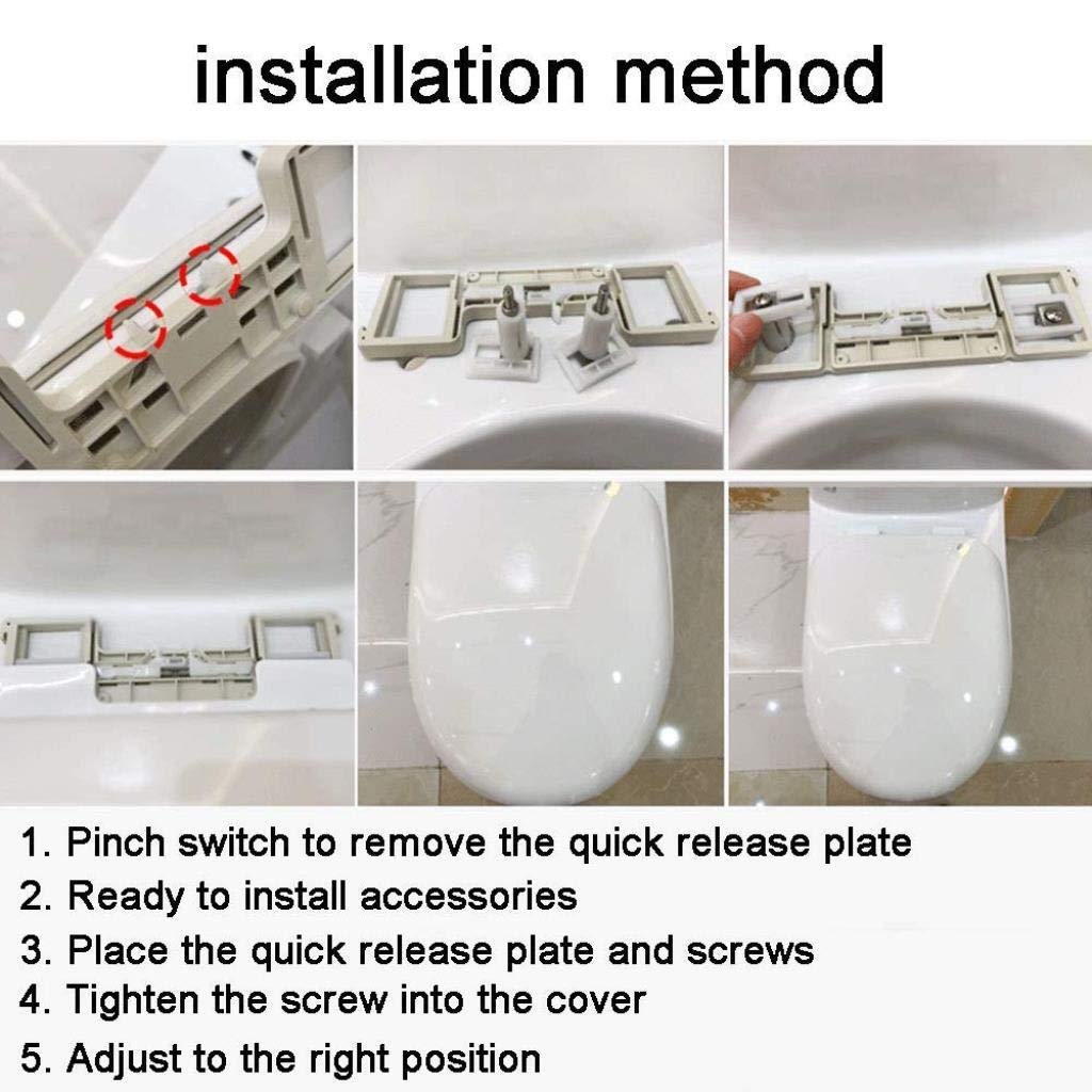 V/O/U Shaped Toilet Seat Cover with PP Board - Slow Closing Fixed Top Toilet Seat - Perfect for Bathroom, Home, and Commercial Use