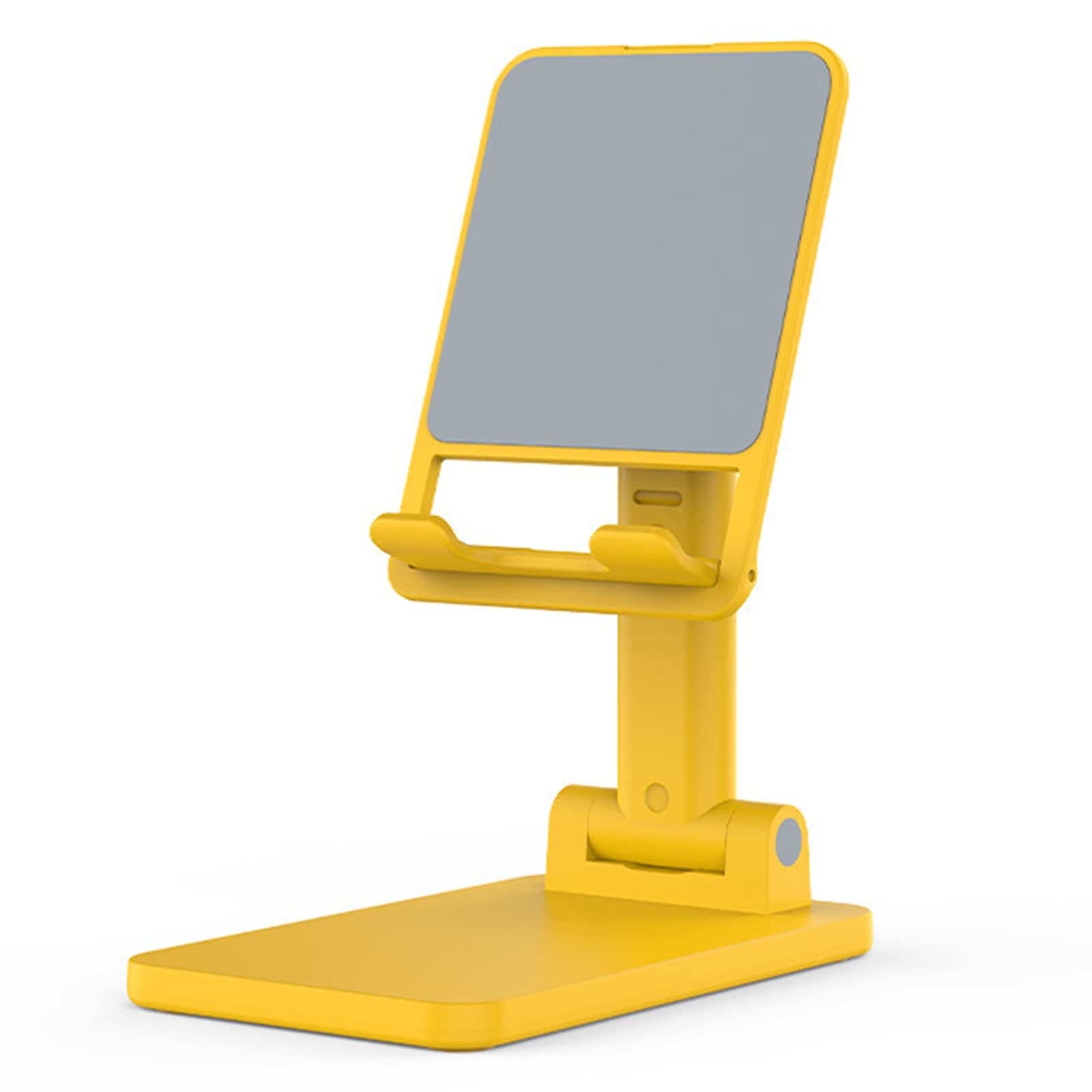 Adjustable Universal Cell Phone Stand with Non-Slip Mat - Foldable & Portable Desktop Tablet Holder for iPhone, Samsung, iPad - Perfect for Office, Home, Gaming & Video Calls (Yellow)