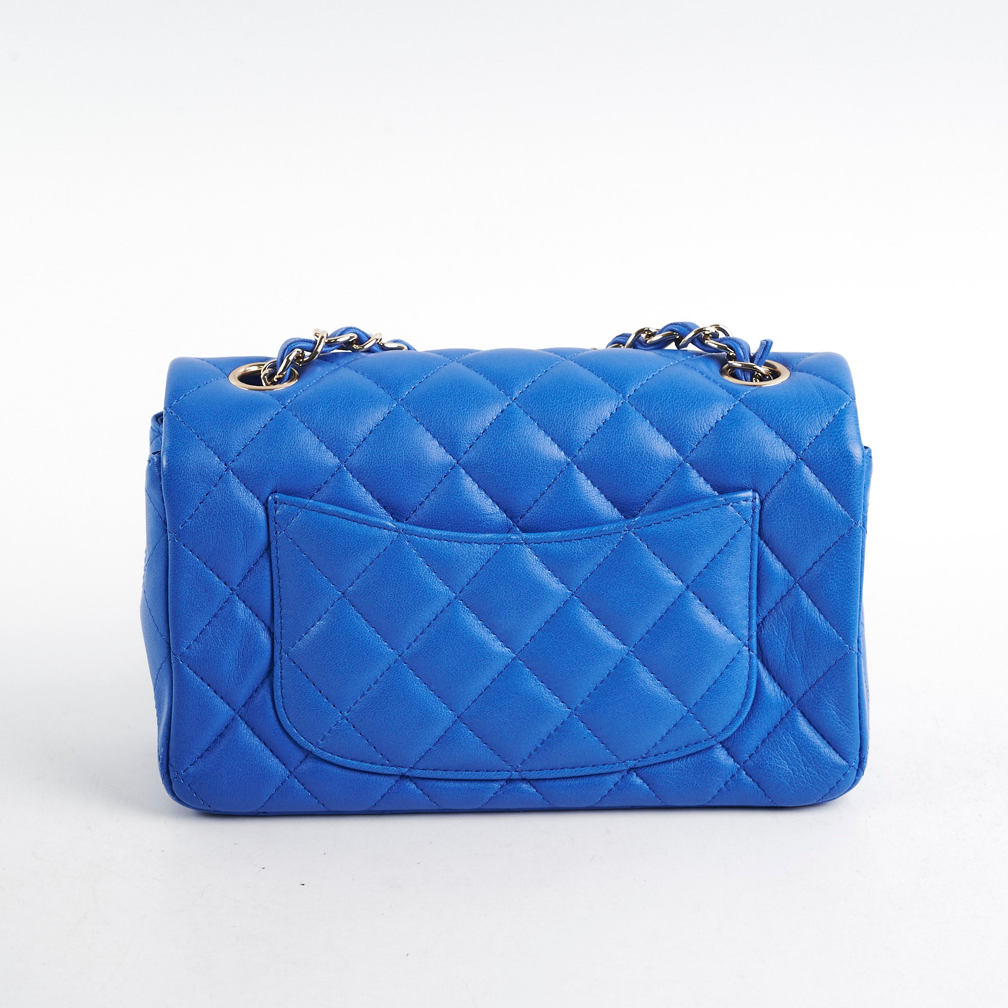 Chanel Mini Rectangular Blue Leather Quilted Crossbody Bag - Luxury Designer Handbag for Women | Perfect for Evening Parties, Date Nights & Special Occasions