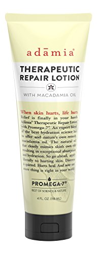 Adamia Therapeutic Repair Lotion with Macadamia Nut Oil & Promega-7 | 4 oz Fragrance-Free, Paraben-Free, Non-GMO Moisturizing Lotion for Dry, Sensitive Skin | Perfect for Daily Hydration & Post-Shower Care