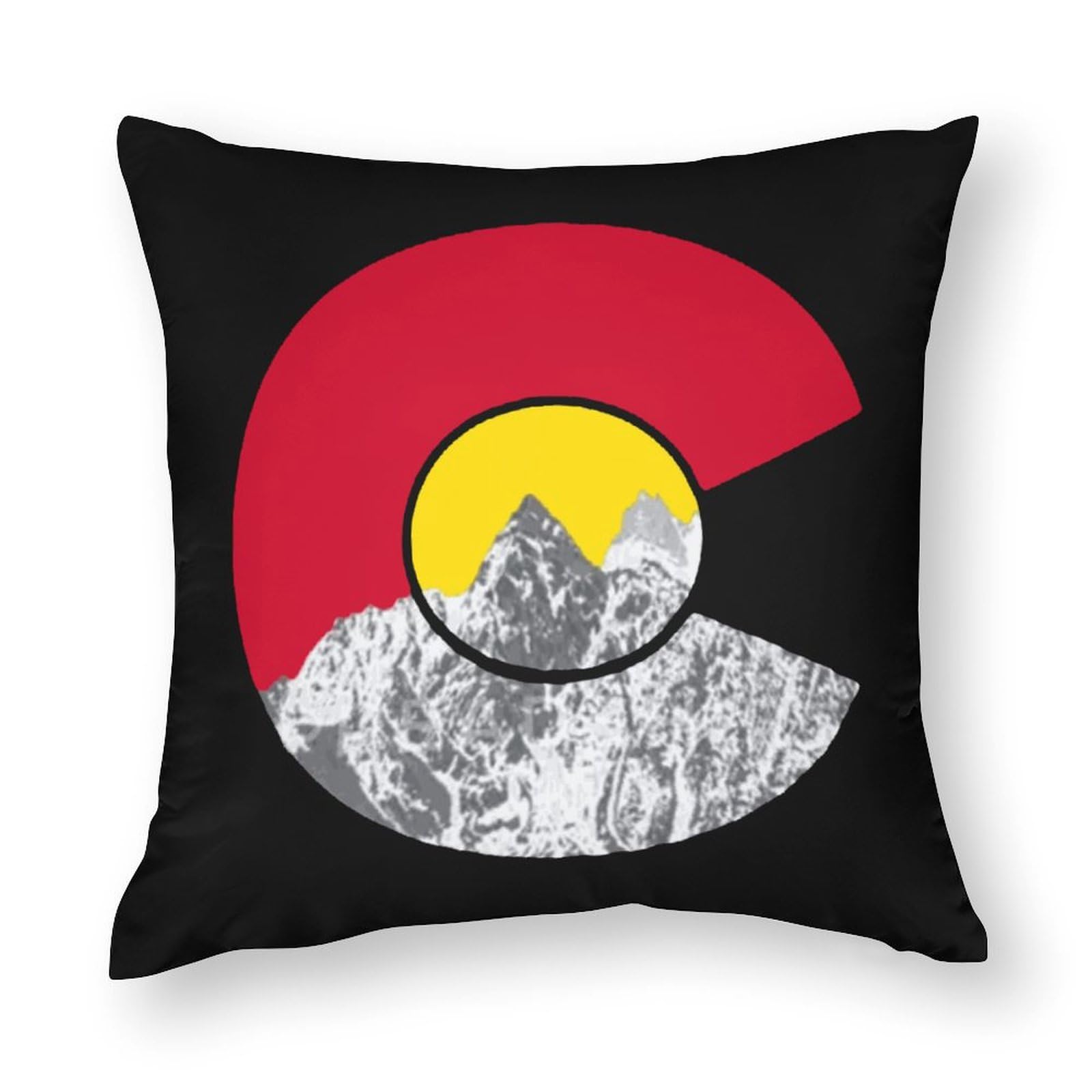 Colorado Flag Mountain Polyester Pillow Cases - Soft & Smooth 20x20 Inch Cushion Covers for Sofa, Bed, or Outdoor Camping Decor (1 Piece)
