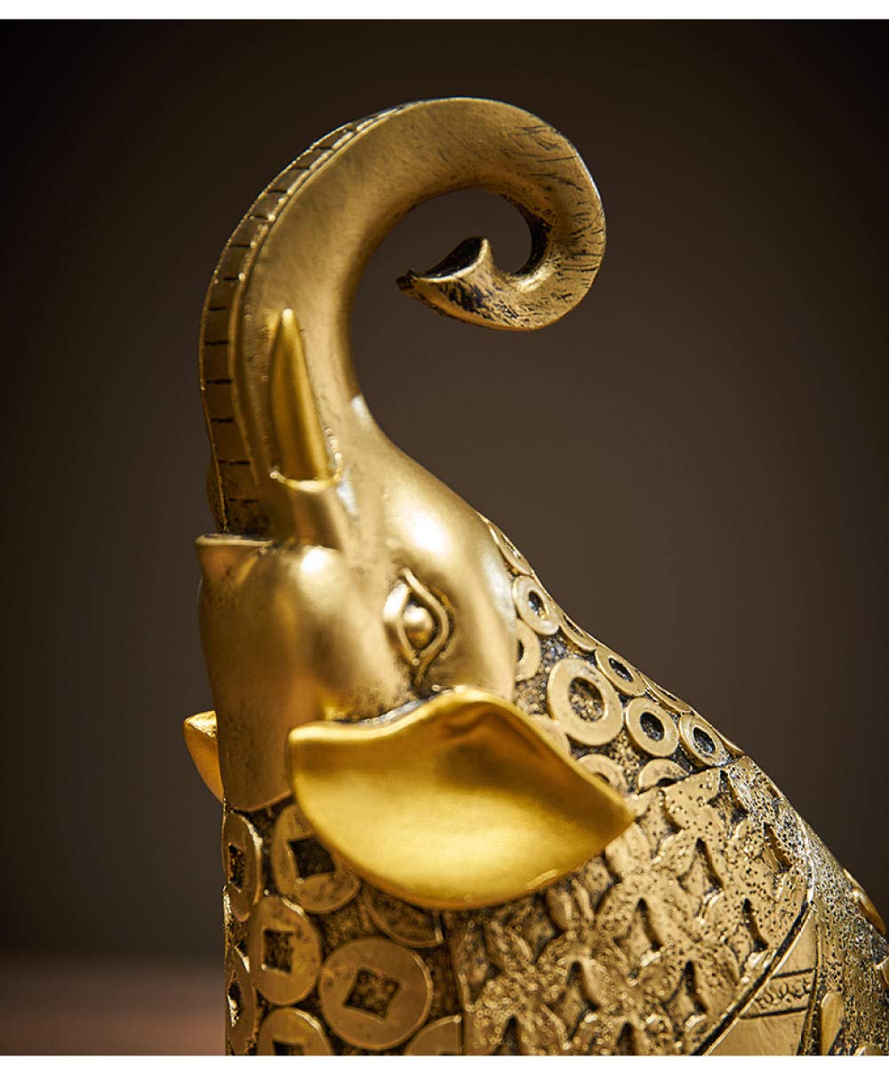 Resin Elephant Sculpture Statue - Modern Home & Office Decor, Handcrafted Figurine for Living Room, Desk, Bookshelf | Unique Gift Idea for Elephant Lovers & Feng Shui Decor